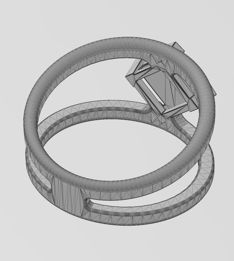 Diamond square bezel cluster open wide band US sizes 6to12 3D print model_17