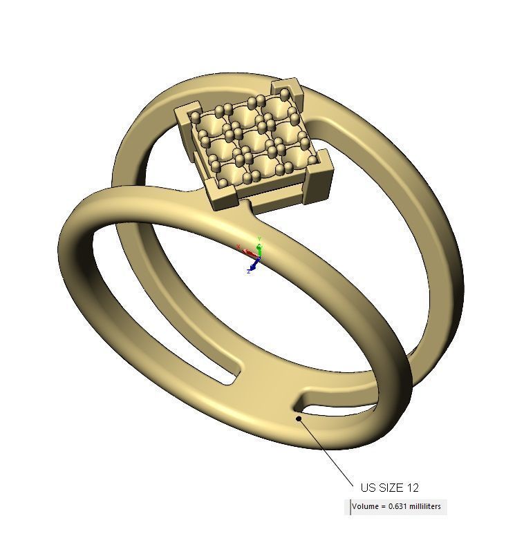 Diamond square bezel cluster open wide band US sizes 6to12 3D print model_19