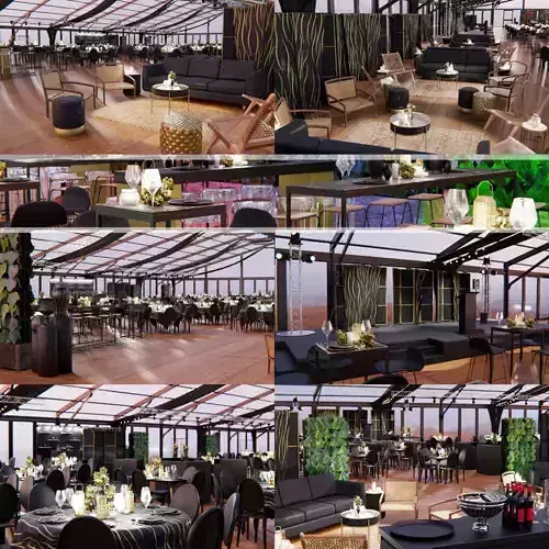 marquee tent and 3d assets for event renders BLENDER FILE ONLY 3D model