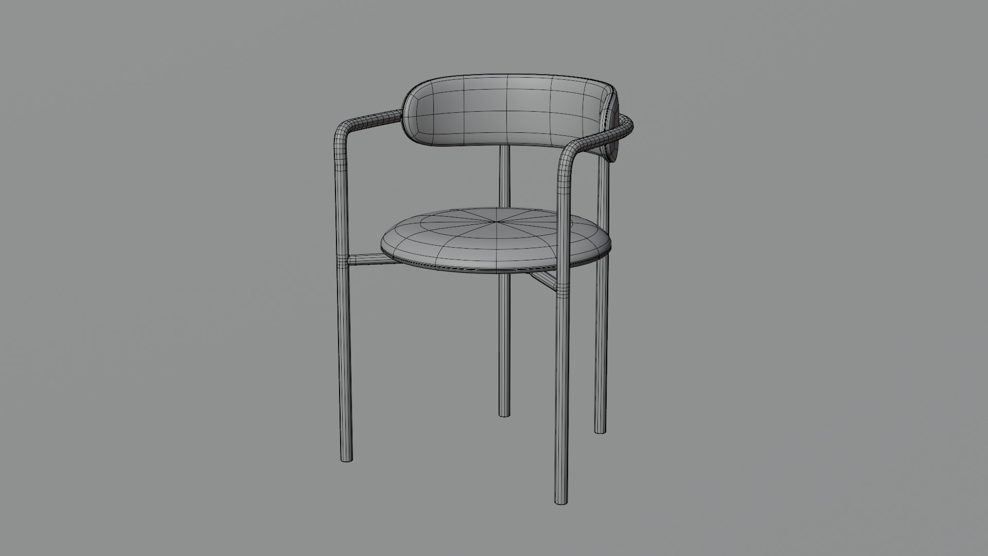 Bar Chair Low-poly 3D model_9
