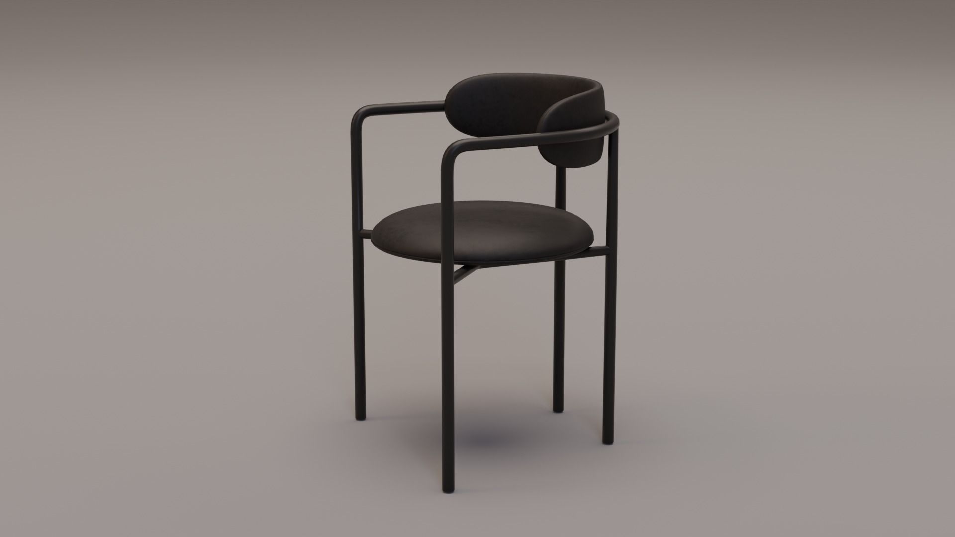 Bar Chair Low-poly 3D model_2