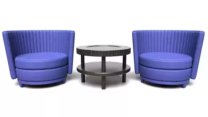 Single Sofa Set 3d Model