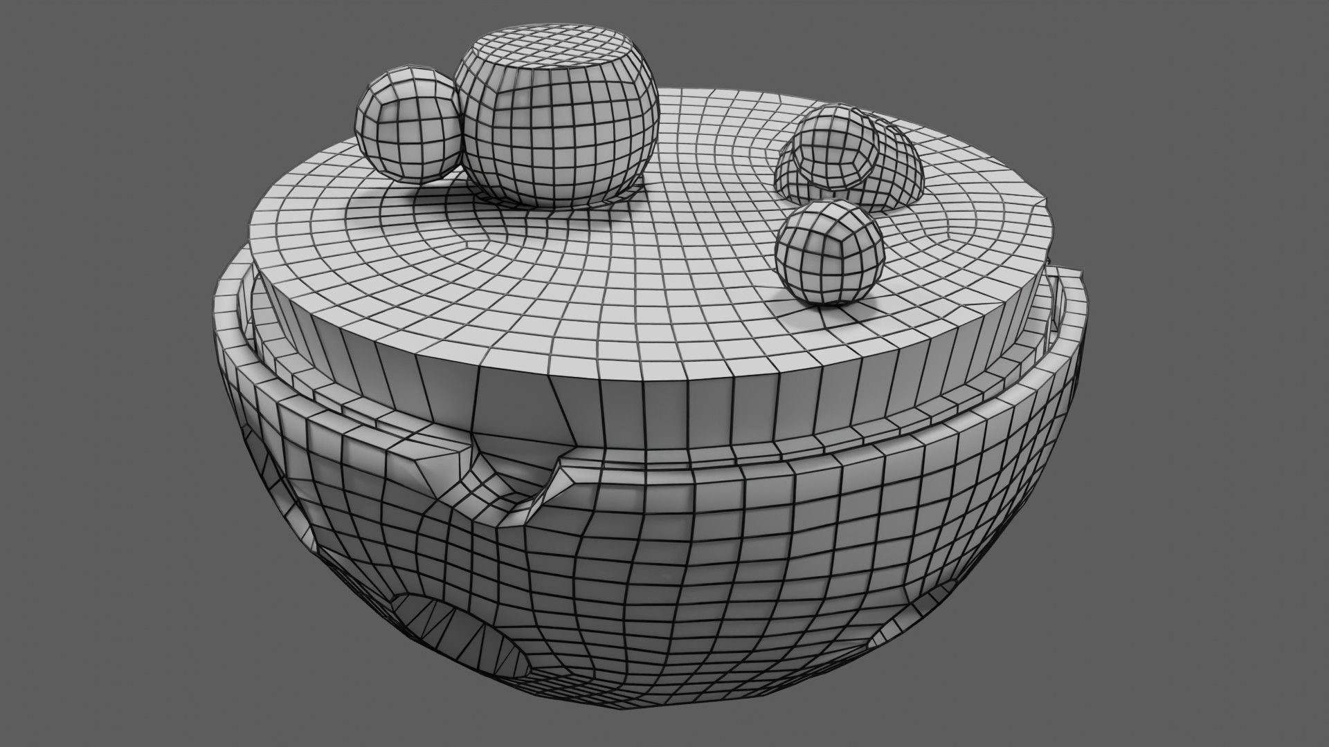Nucleus structure schematic 3d model Low-poly 3D model_16