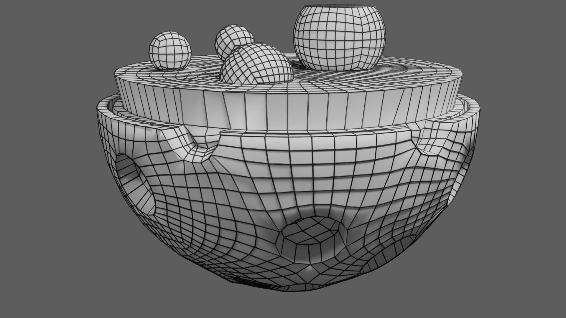 Nucleus structure schematic 3d model Low-poly 3D model_15