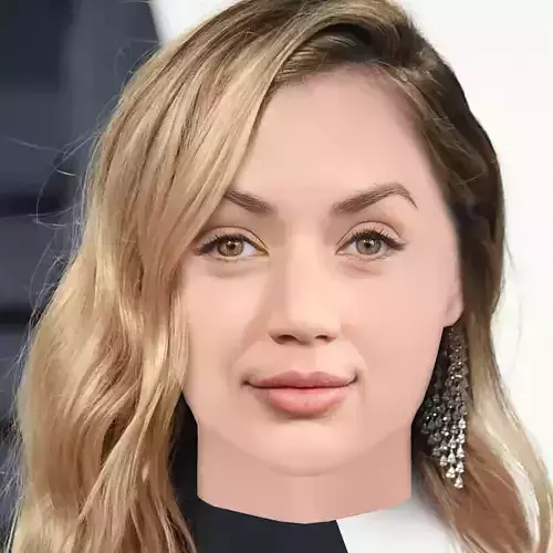 Ana de Armas Head - No Hair - Low poly head for game 