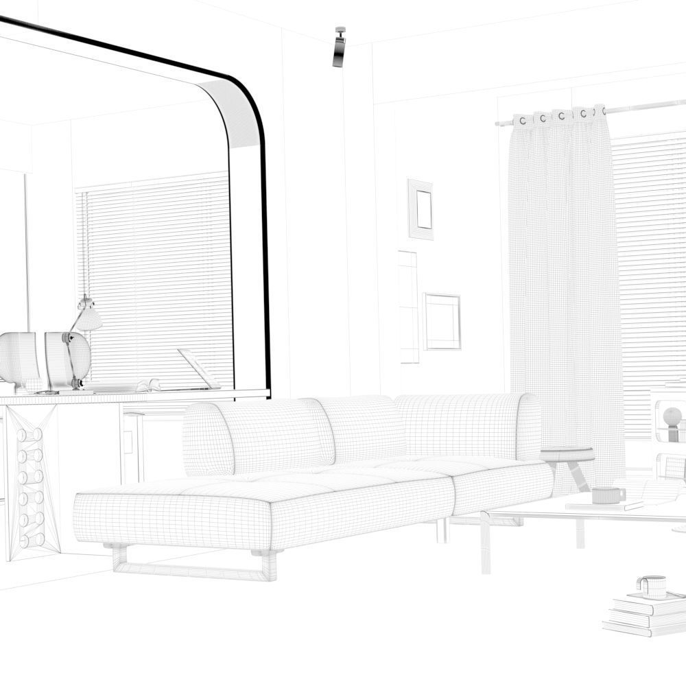 Medieval living room 3D model_1