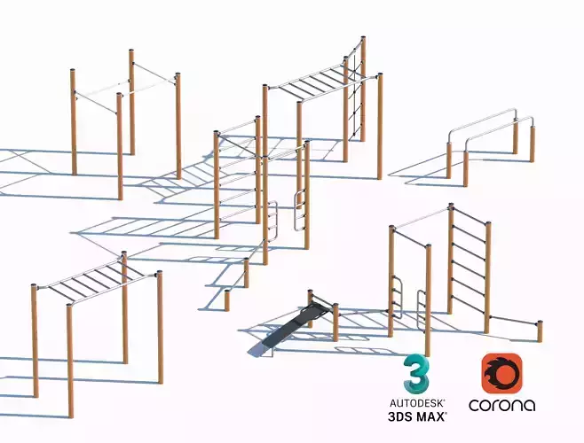 Outdoor Calisthenics Workout Stations Set