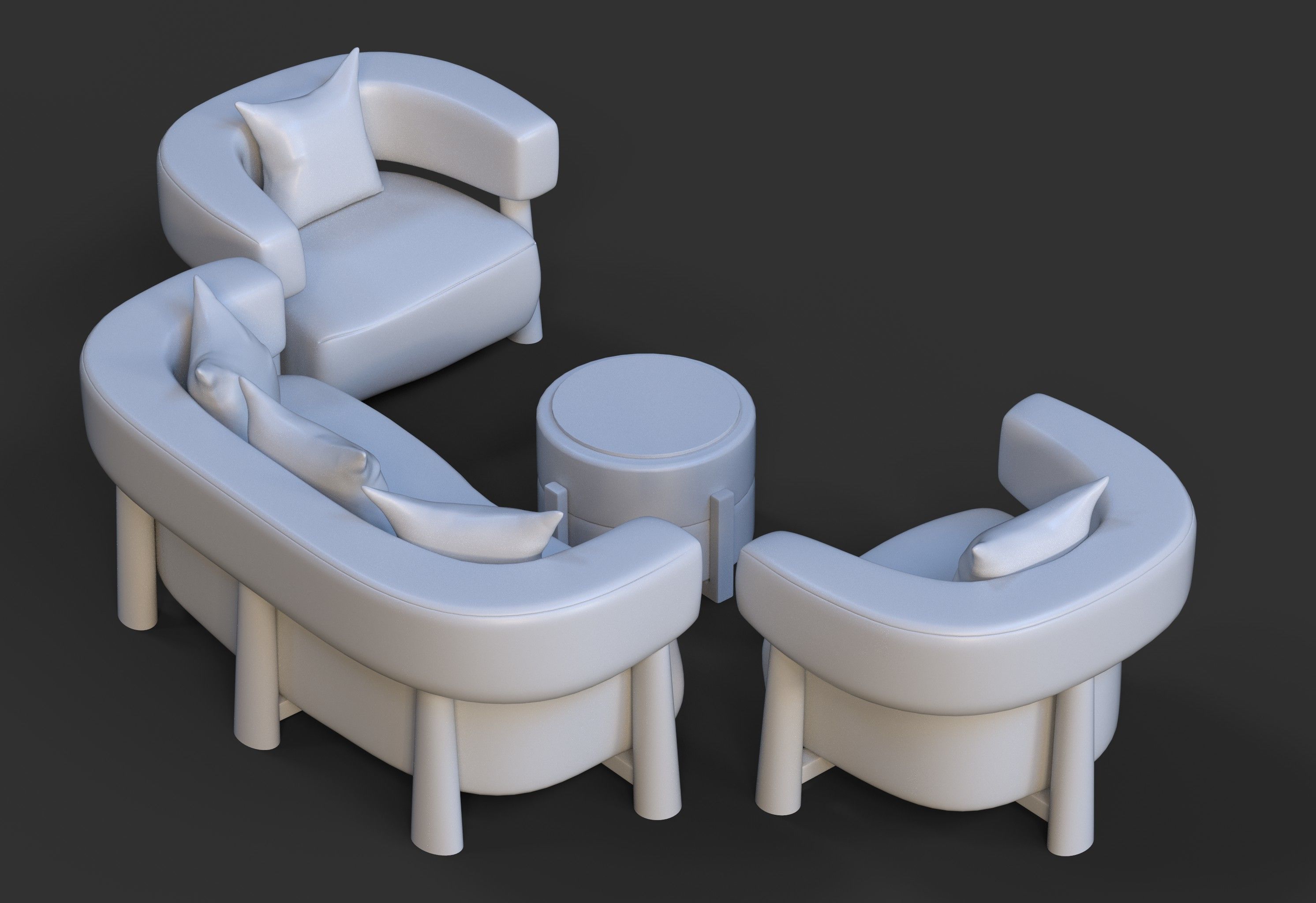 5 seater sofa set 3D model_17