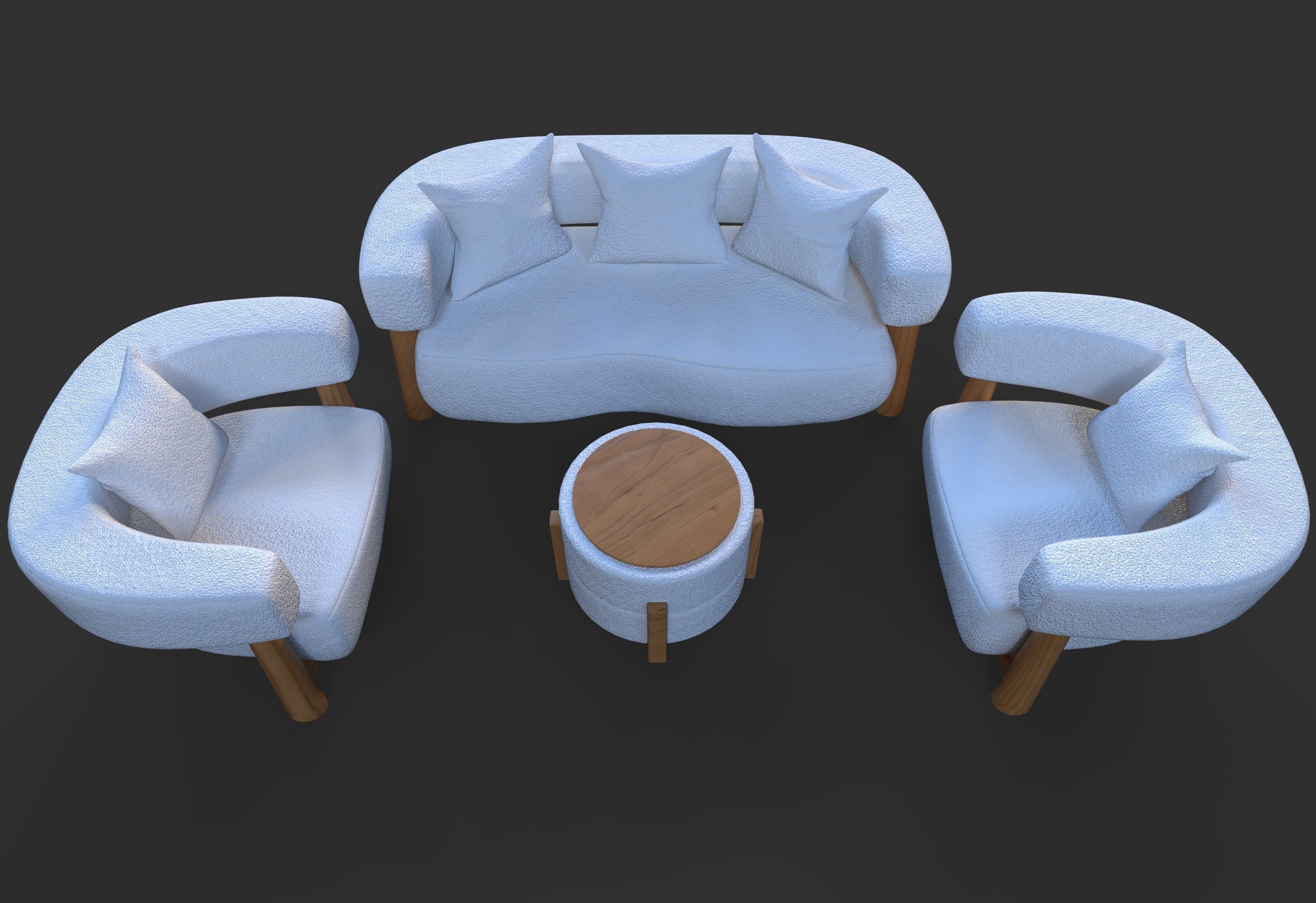 5 seater sofa set 3D model_3