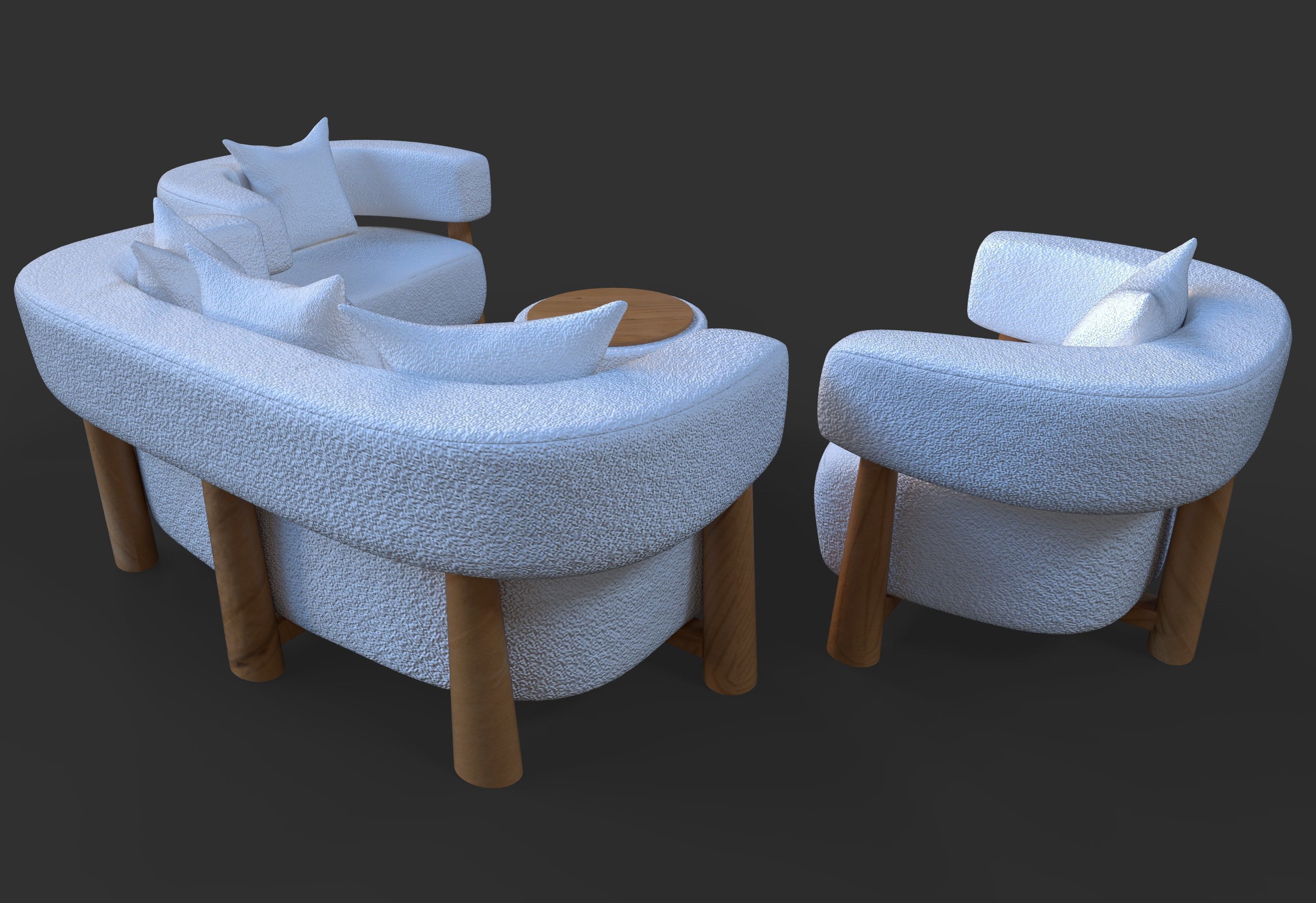 5 seater sofa set 3D model_9