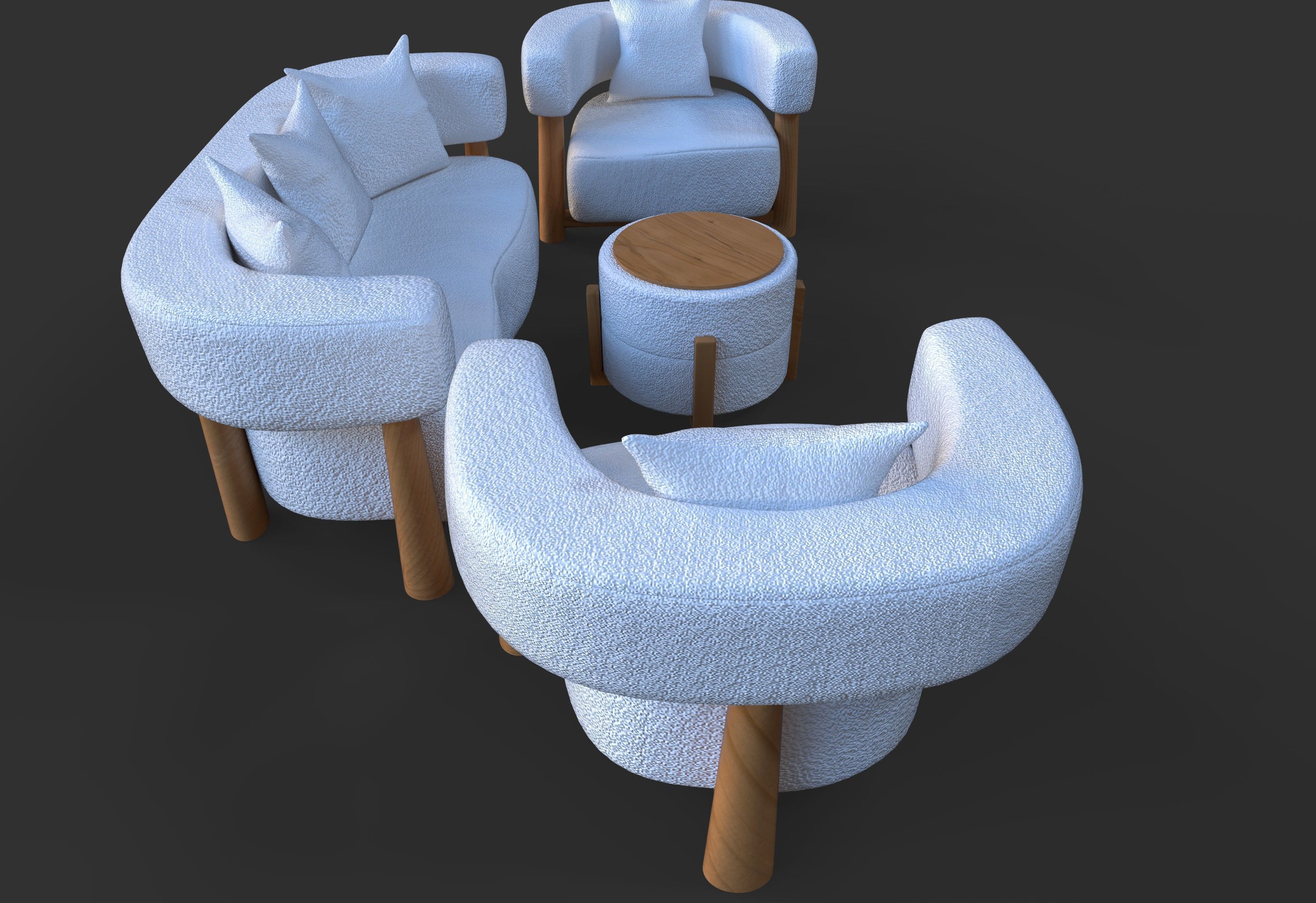 5 seater sofa set 3D model_7