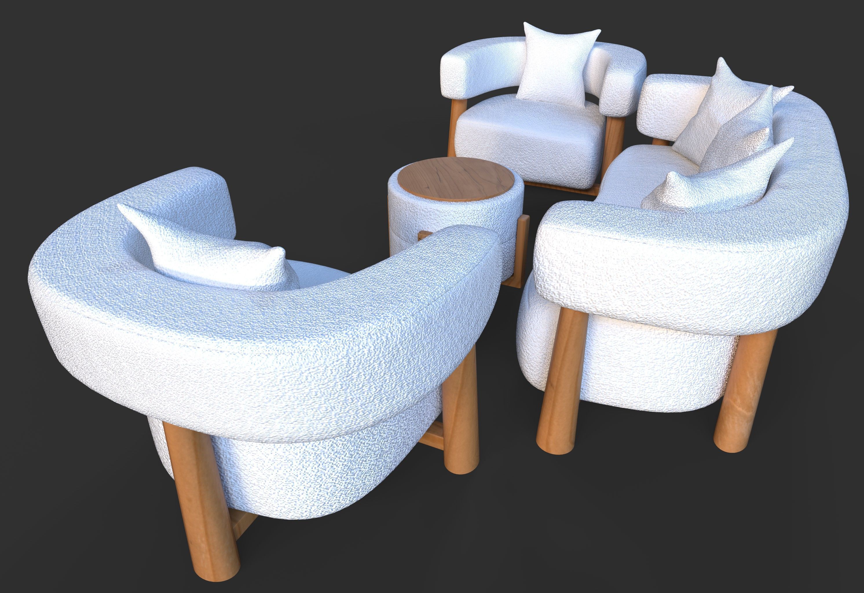 5 seater sofa set 3D model_12