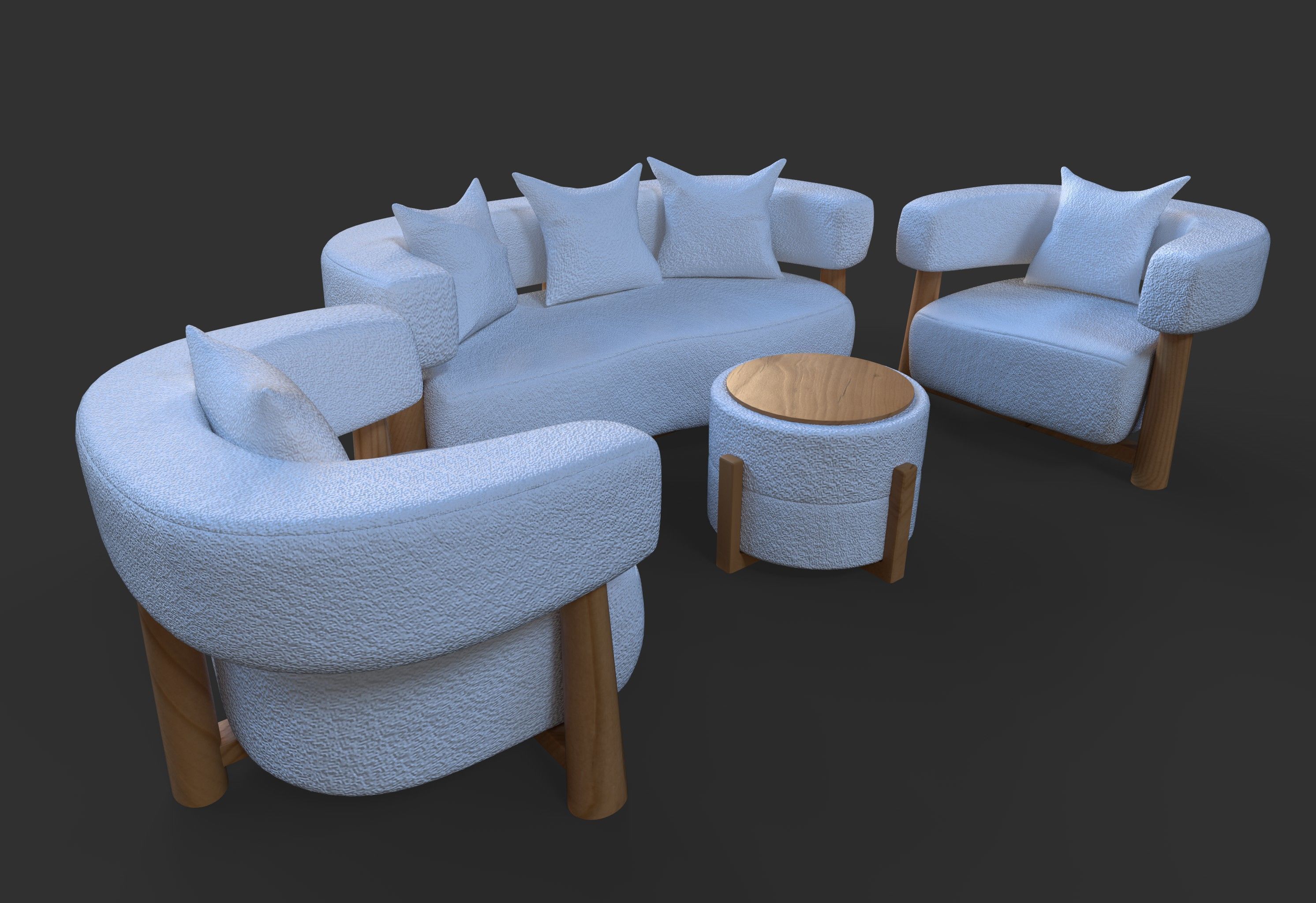 5 seater sofa set 3D model_6