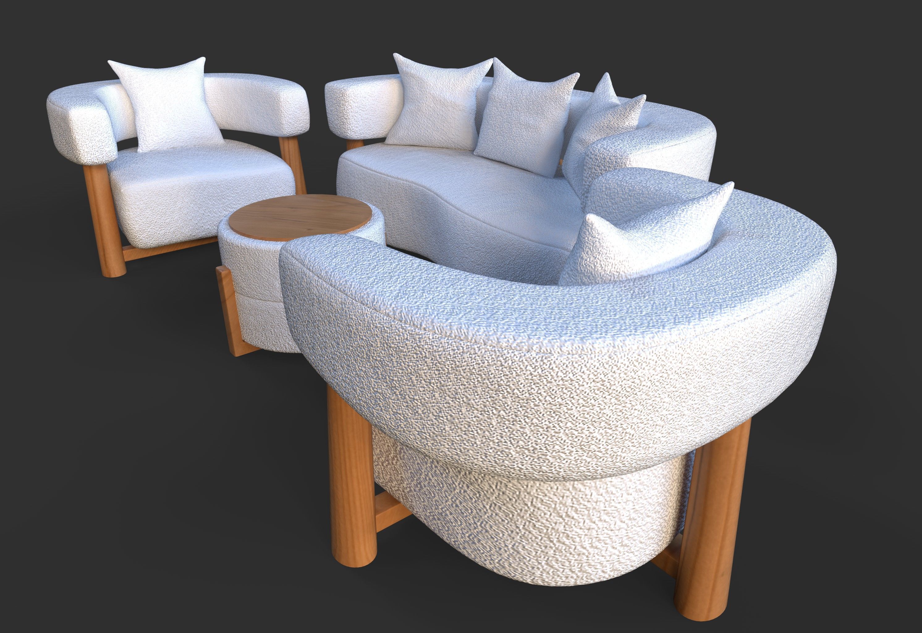 5 seater sofa set 3D model_4