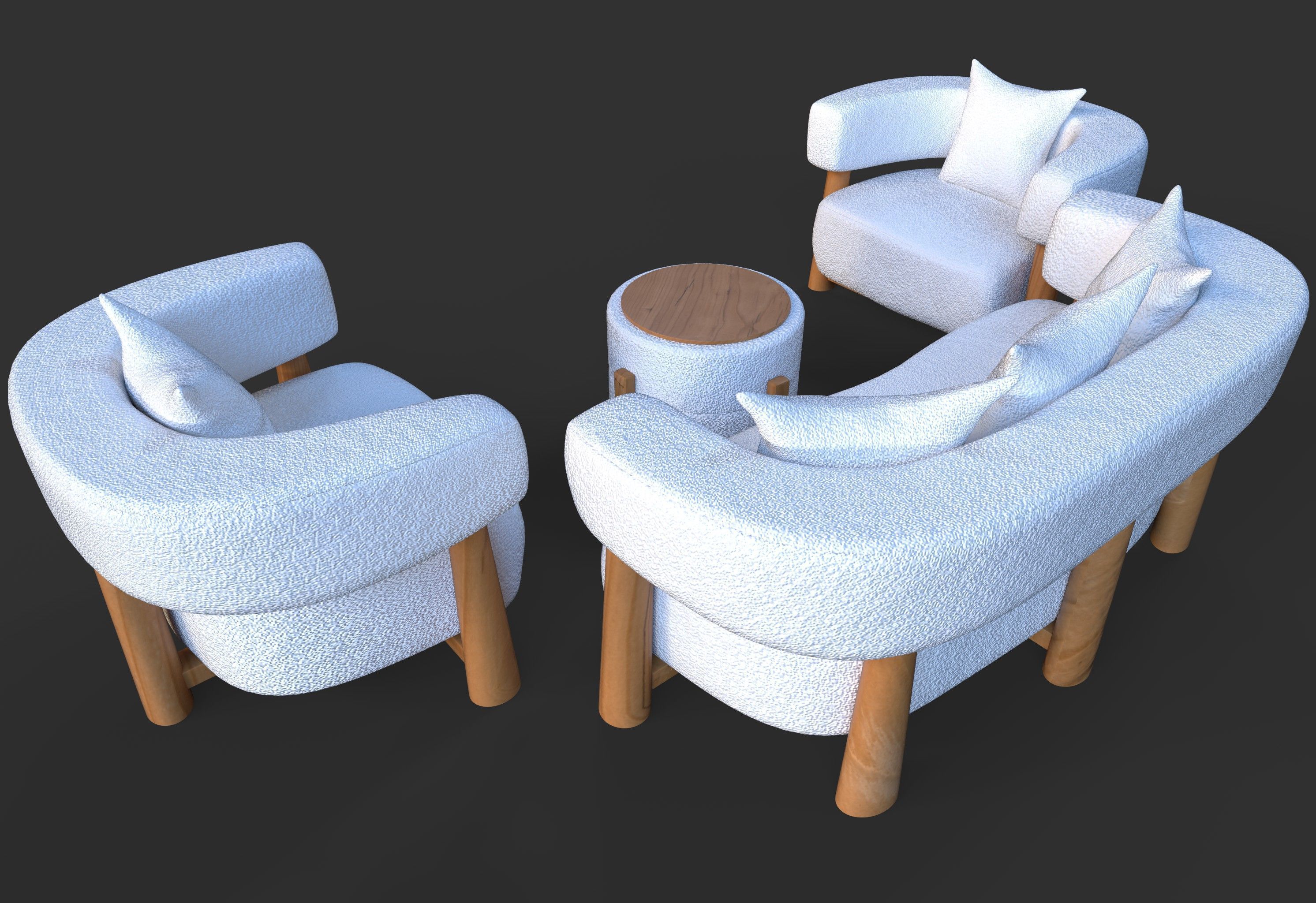 5 seater sofa set 3D model_11
