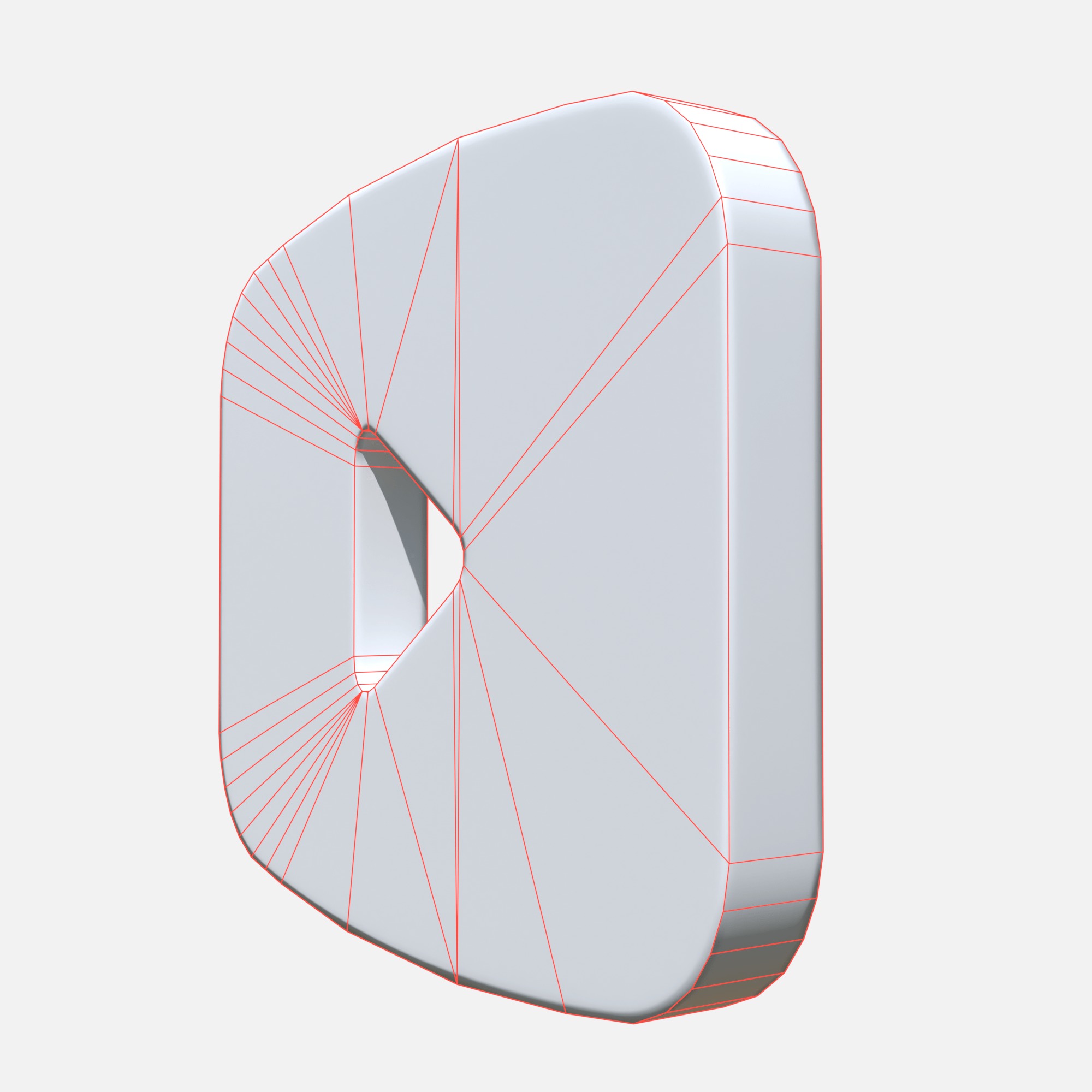 Youtube logo rectangle Low-poly 3D model_5