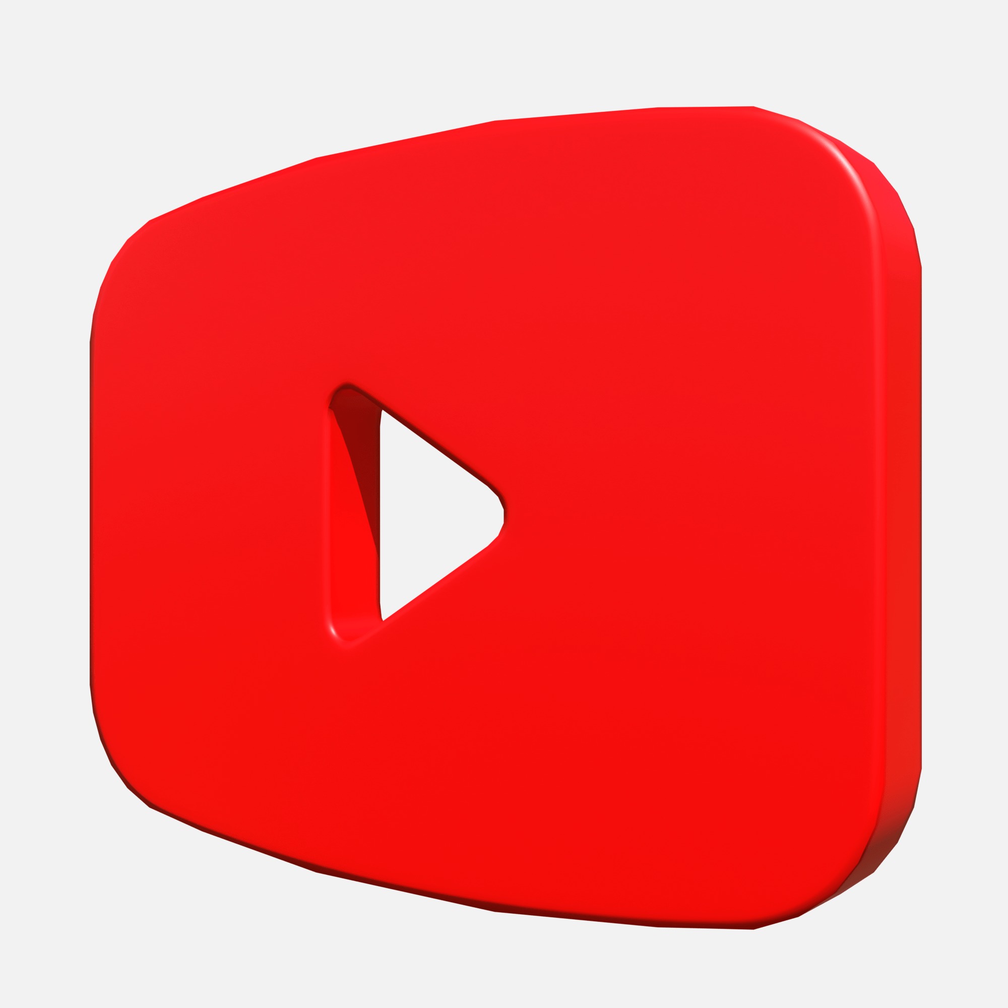 Youtube logo rectangle Low-poly 3D model_3