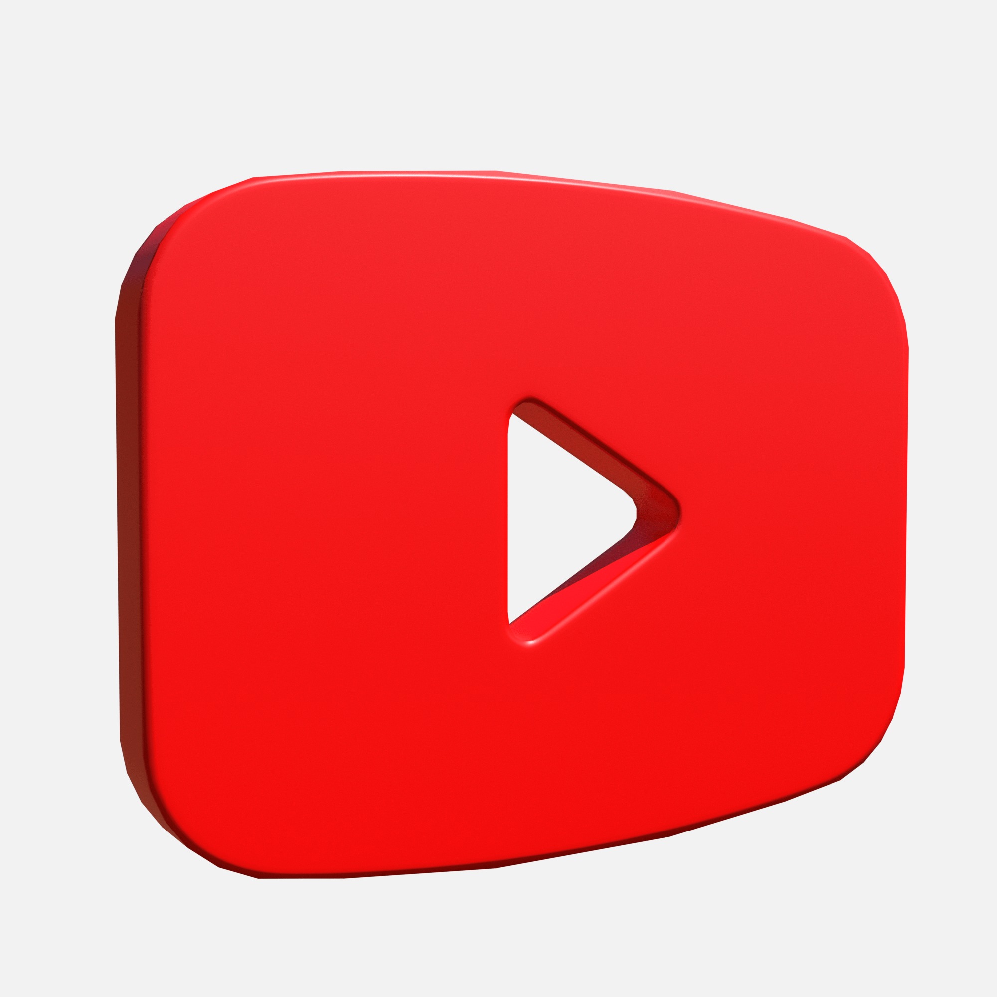 Youtube logo rectangle Low-poly 3D model_1
