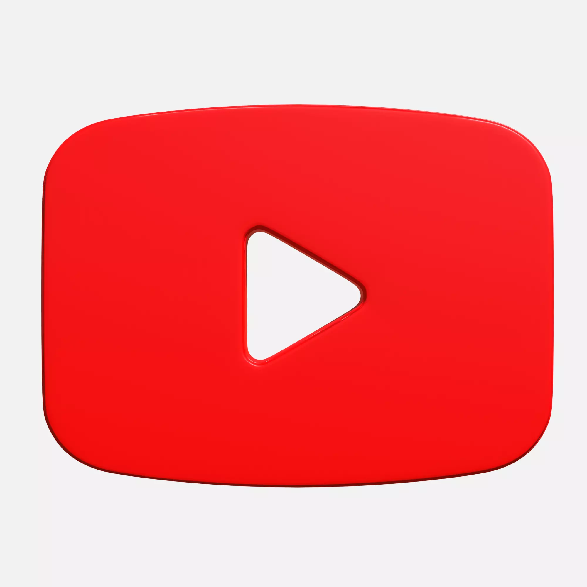 Youtube logo rectangle Low-poly 3D model_0