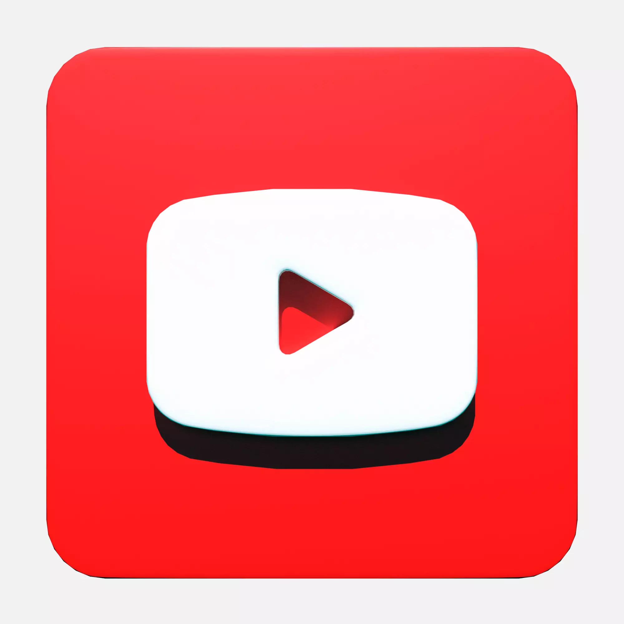 Youtube logo square rounded Low-poly 3D model_0
