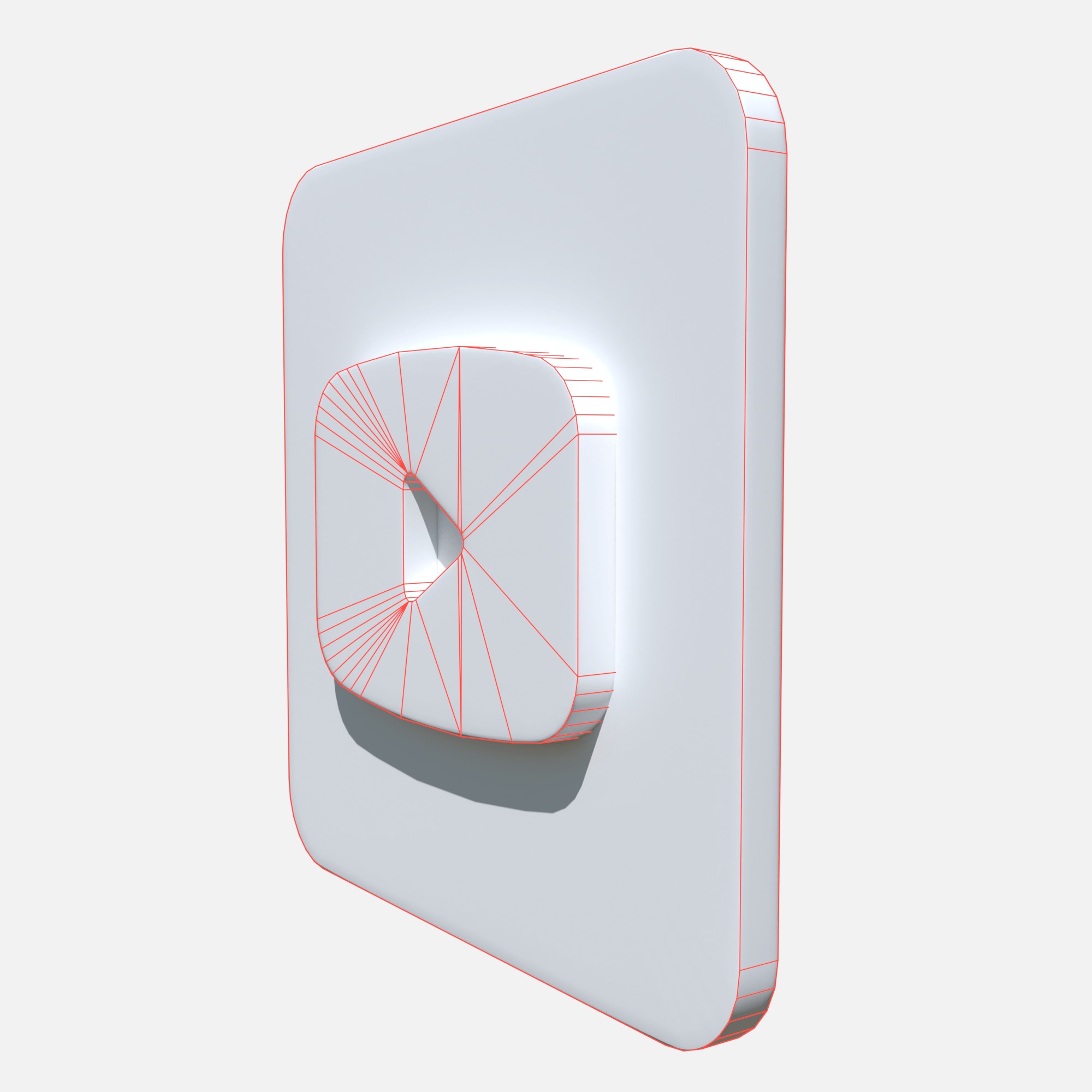 Youtube logo square rounded Low-poly 3D model_5