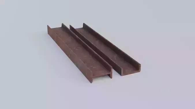 Iron Beam I U profiles 3D model