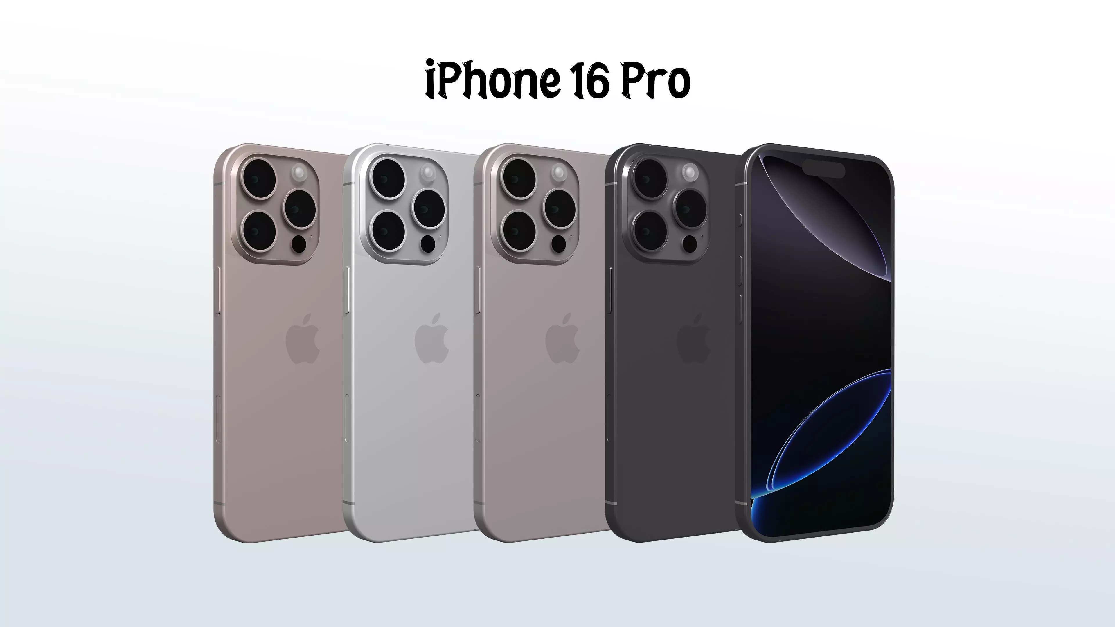 Apple iphone 16 pro Available Colours 3D model_0