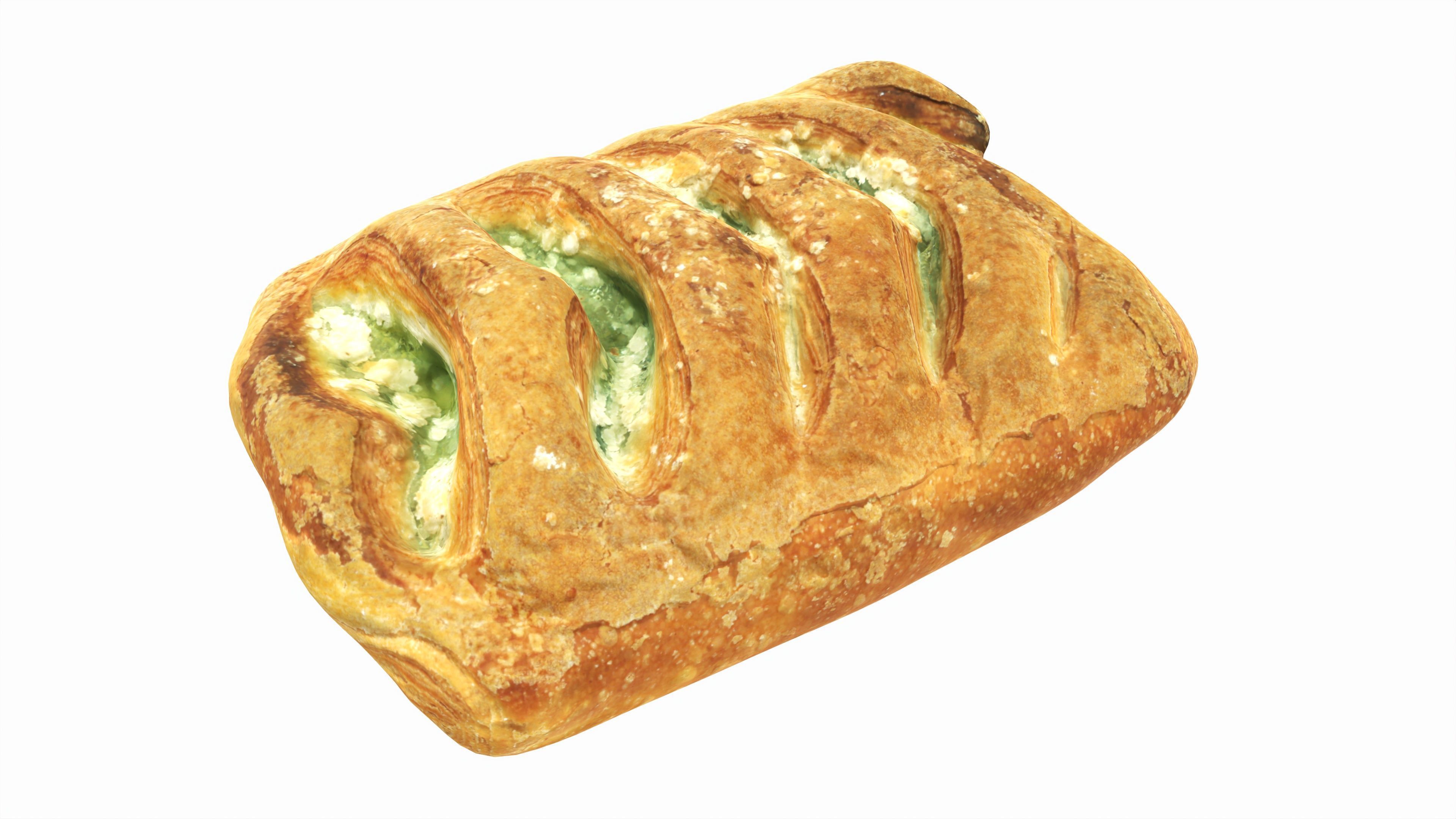 Apple bun Low-poly 3D model_3