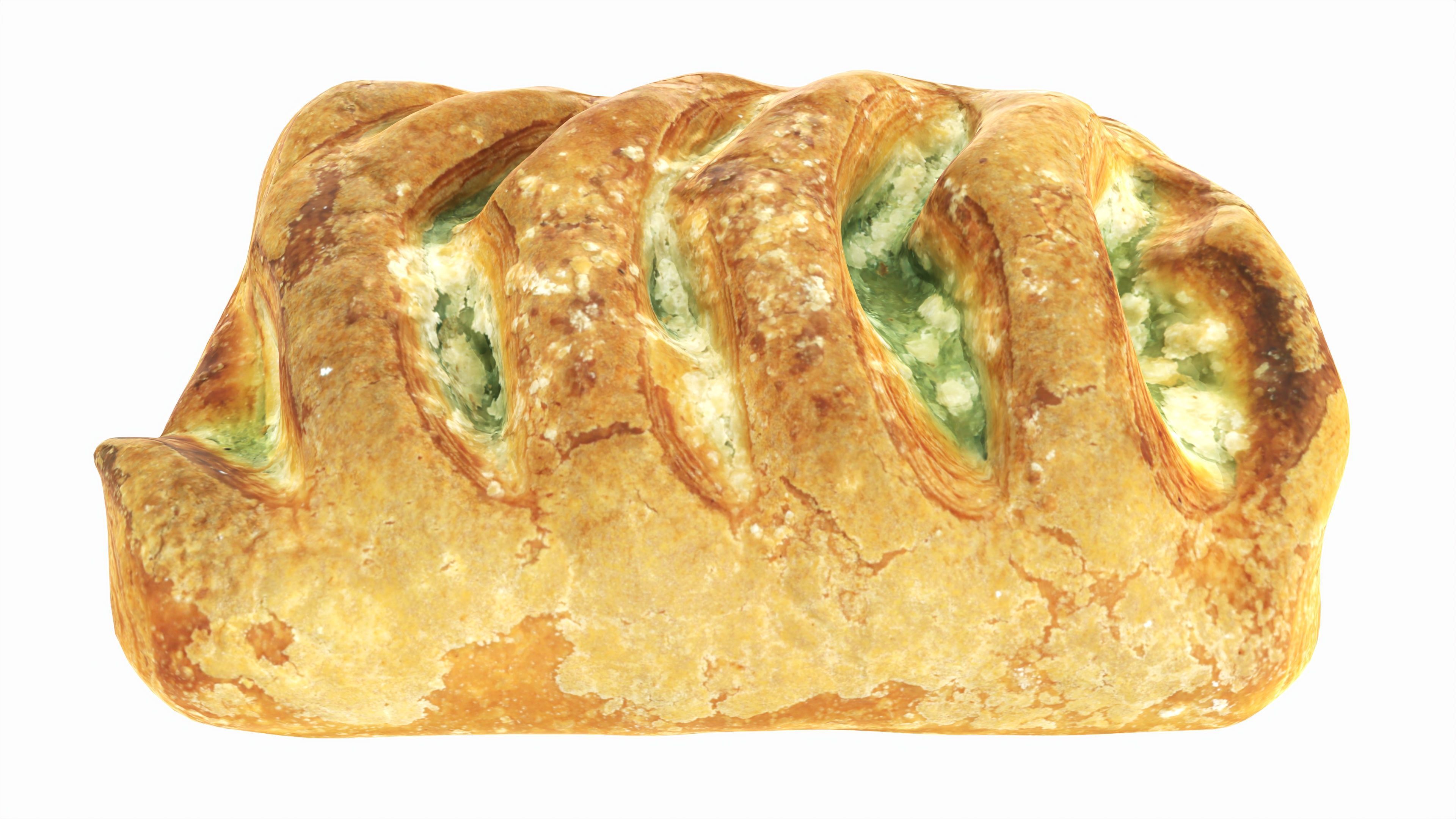 Apple bun Low-poly 3D model_1