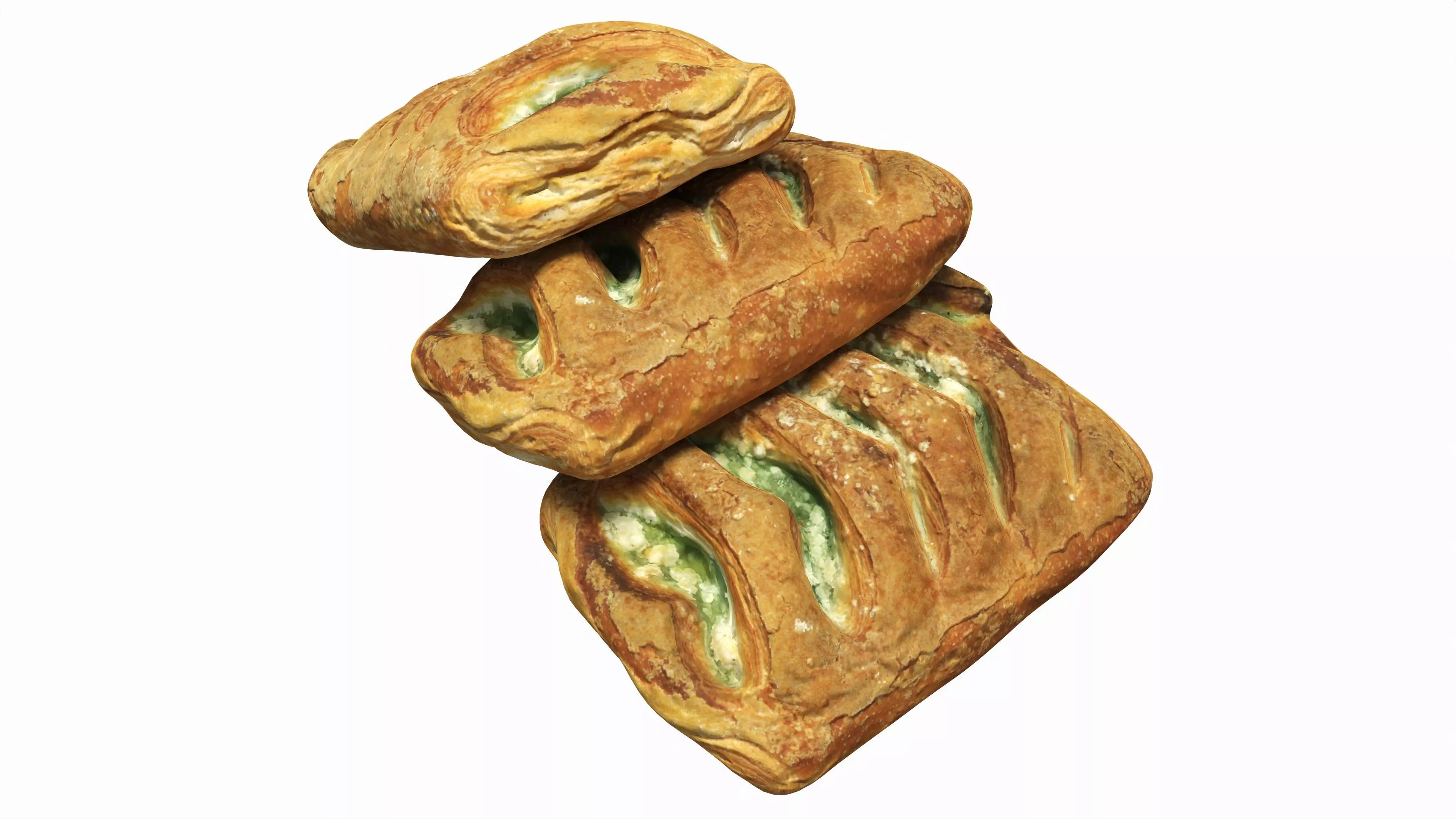 Apple bun Low-poly 3D model_0