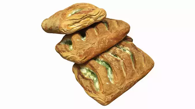 Apple bun Low-poly 3D model