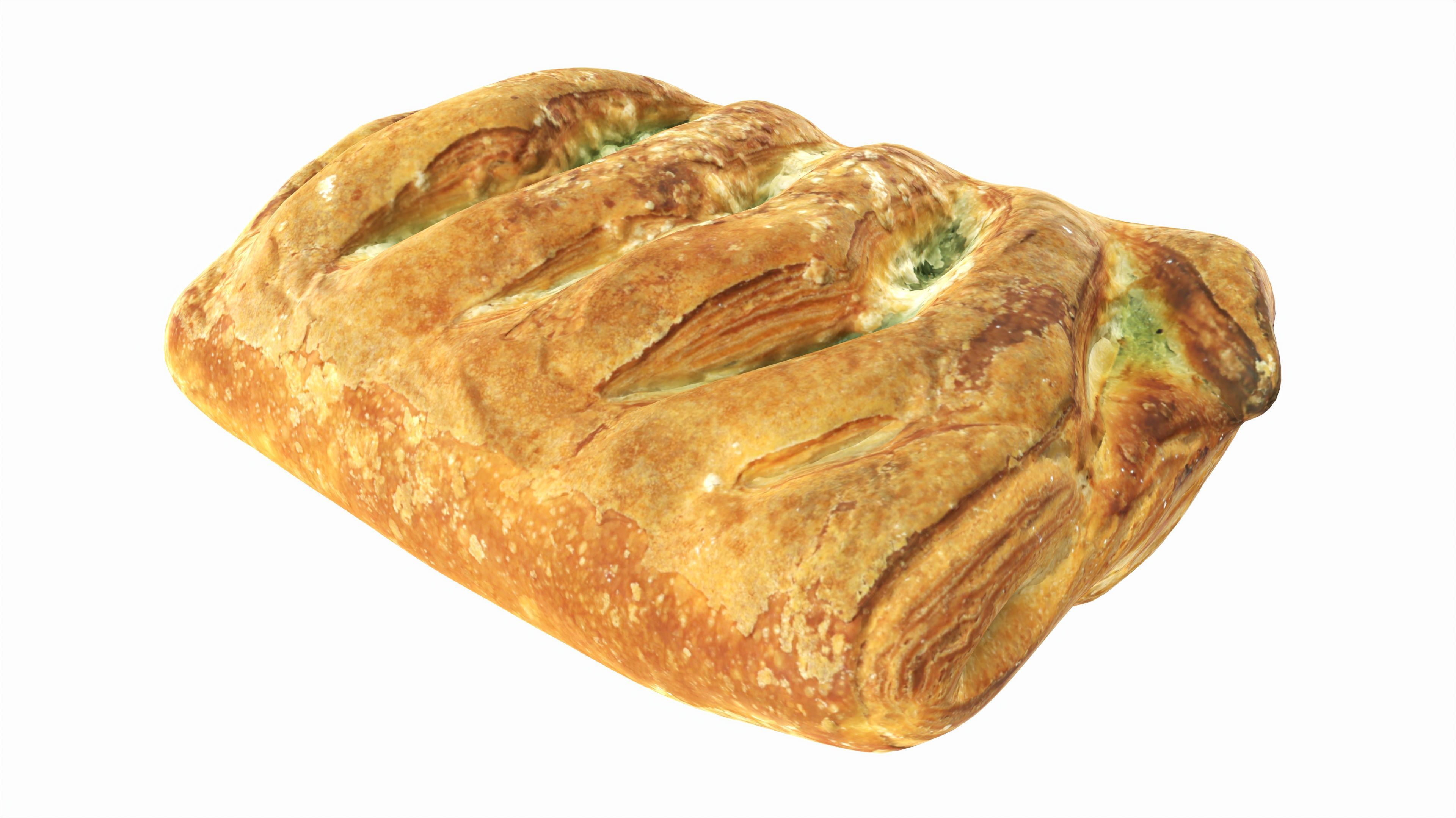 Apple bun Low-poly 3D model_2