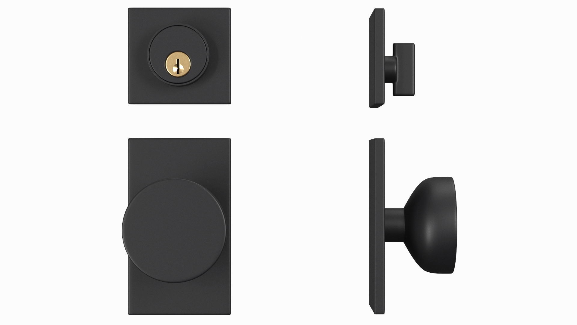 Tumalo Black Bronze Single Square Deadbolt 3D model_1