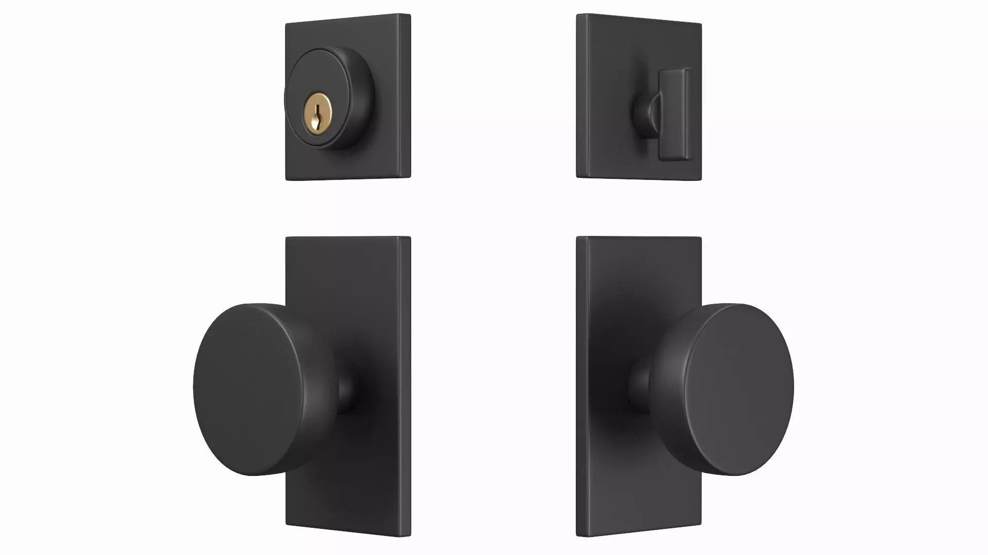 Tumalo Black Bronze Single Square Deadbolt 3D model_0