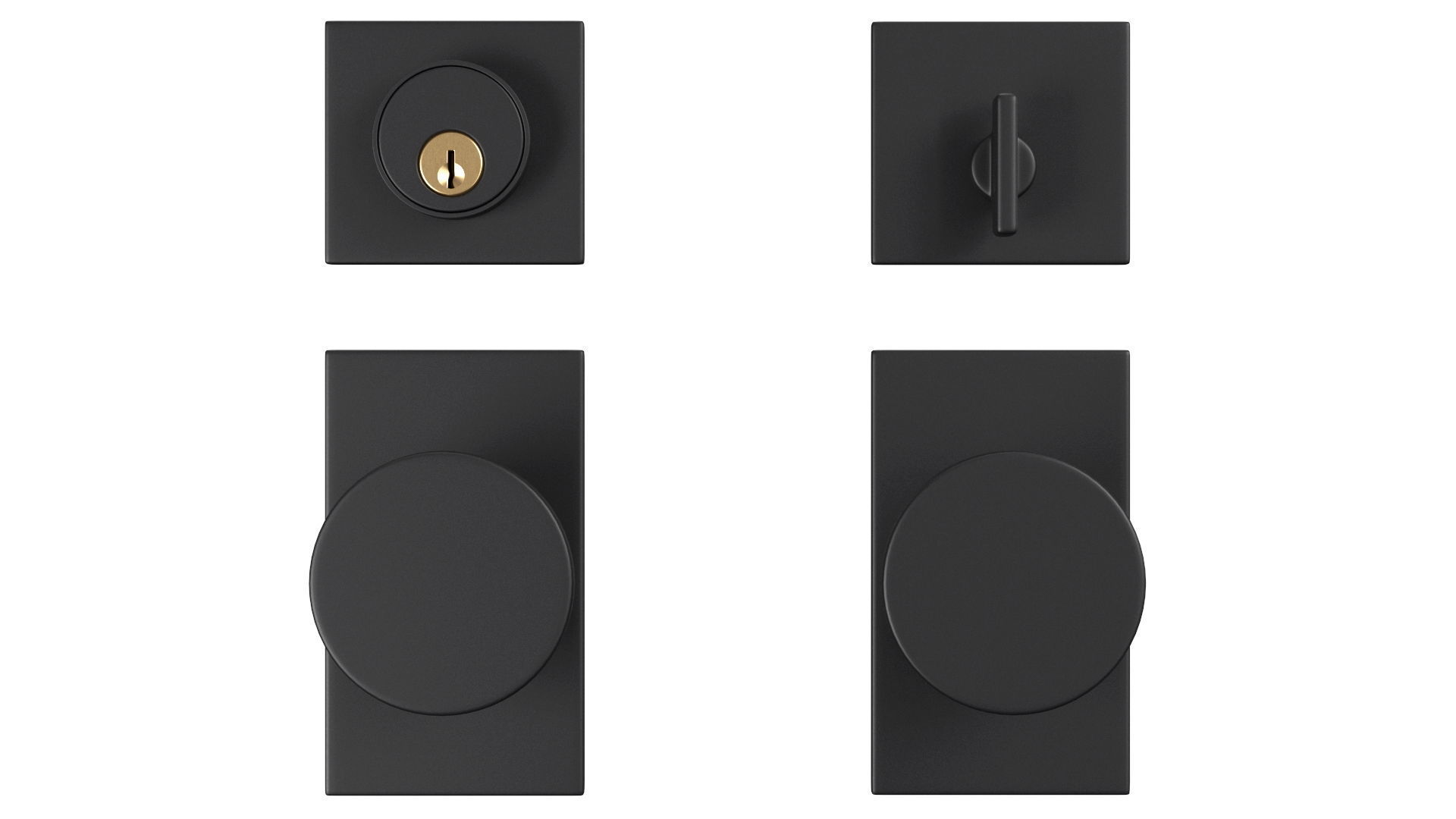 Tumalo Black Bronze Single Square Deadbolt 3D model_5