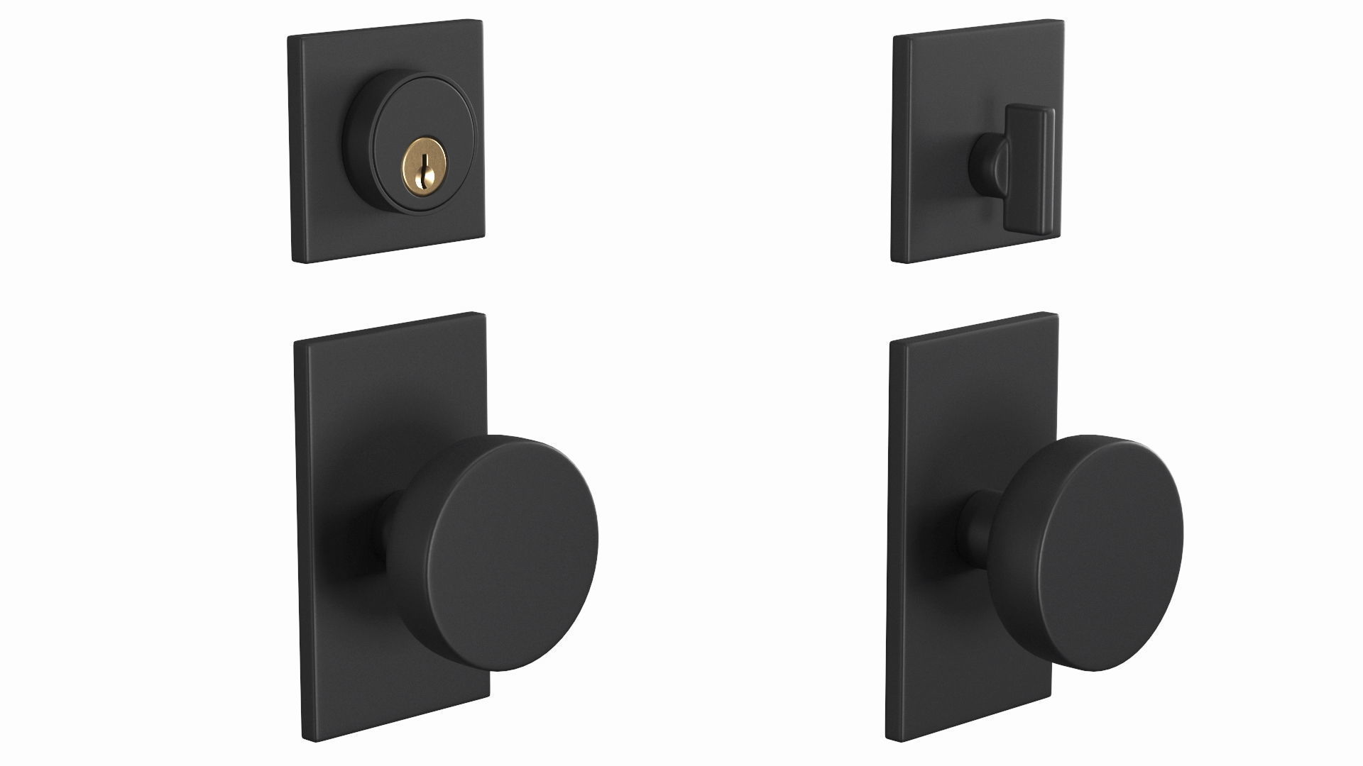 Tumalo Black Bronze Single Square Deadbolt 3D model_3