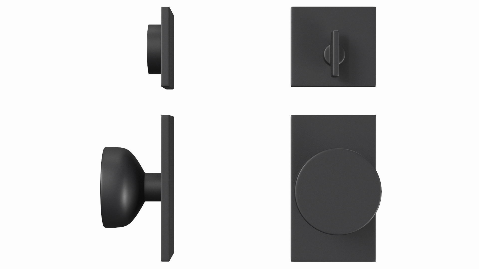 Tumalo Black Bronze Single Square Deadbolt 3D model_2