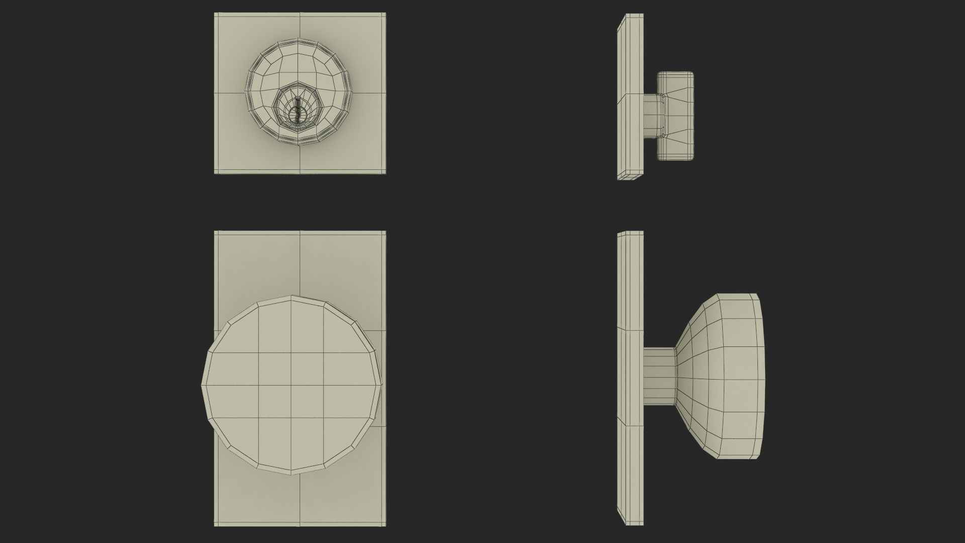 Tumalo Brass Single Square Deadbolt 3D model_12