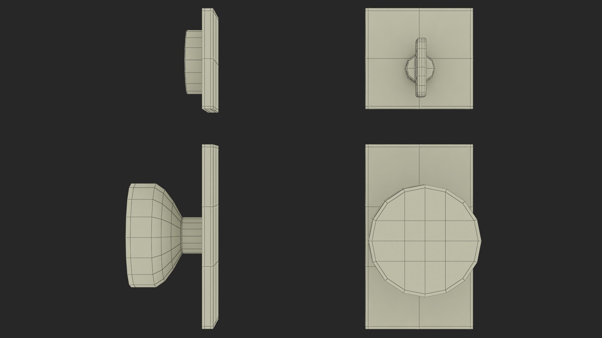 Tumalo Brass Single Square Deadbolt 3D model_13