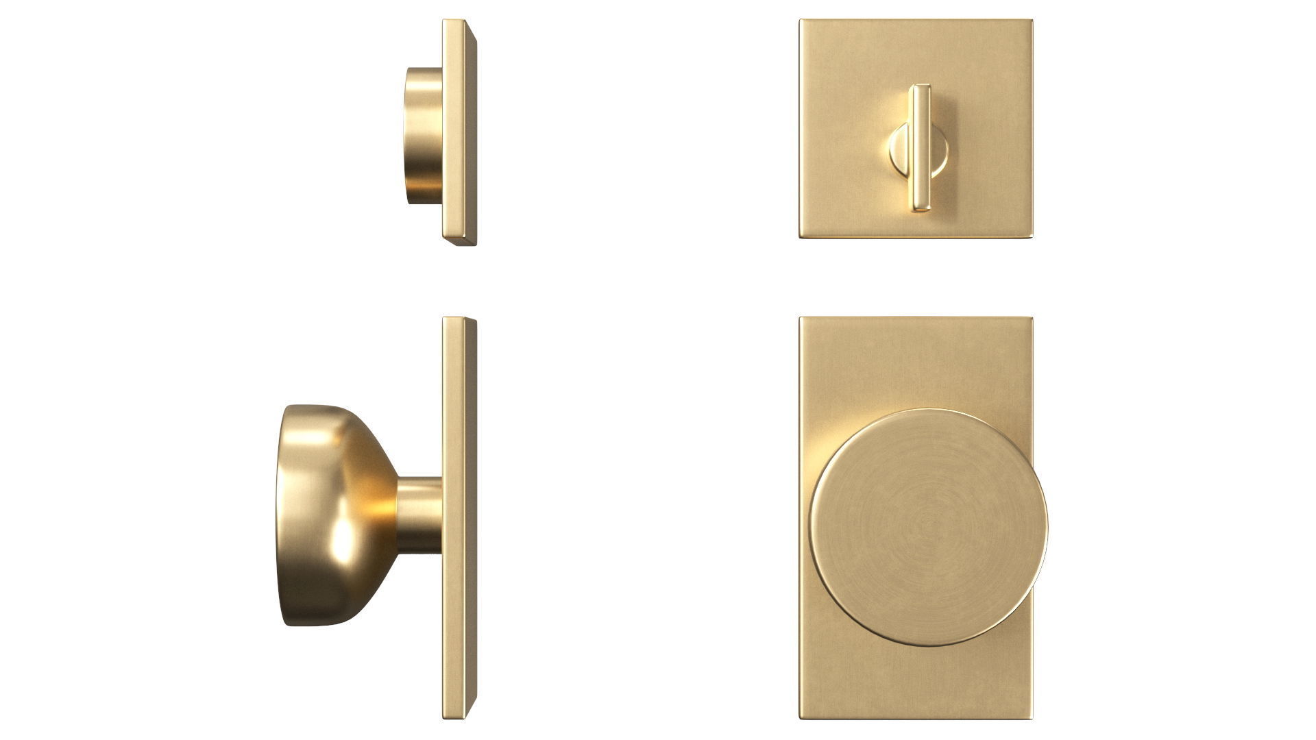 Tumalo Brass Single Square Deadbolt 3D model_2