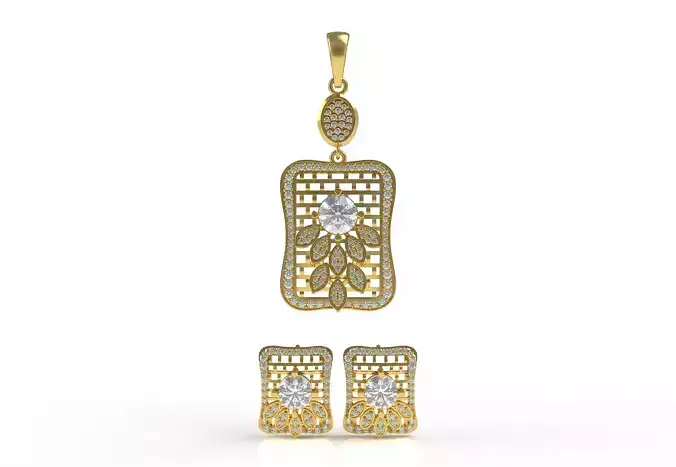 Diamond Pendant Set 03 3D print model