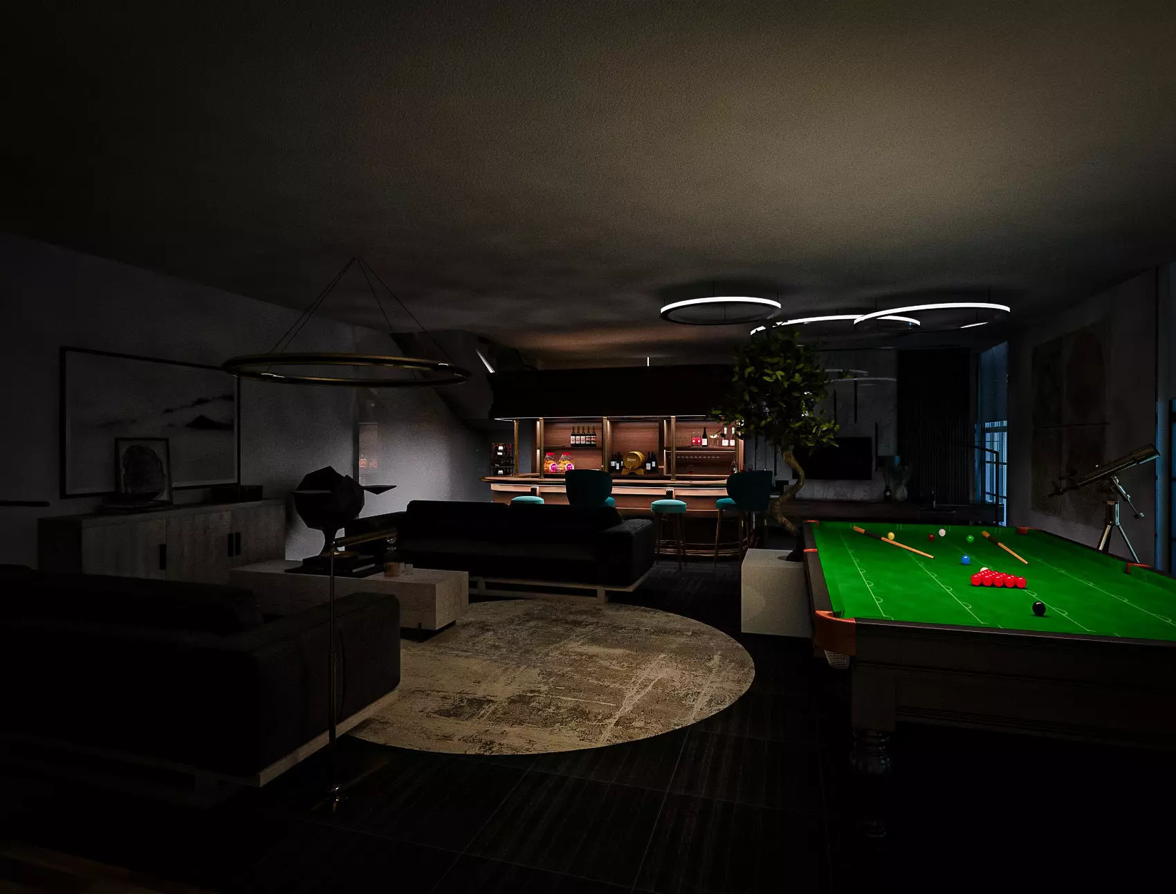 Modern Game Room 3D model