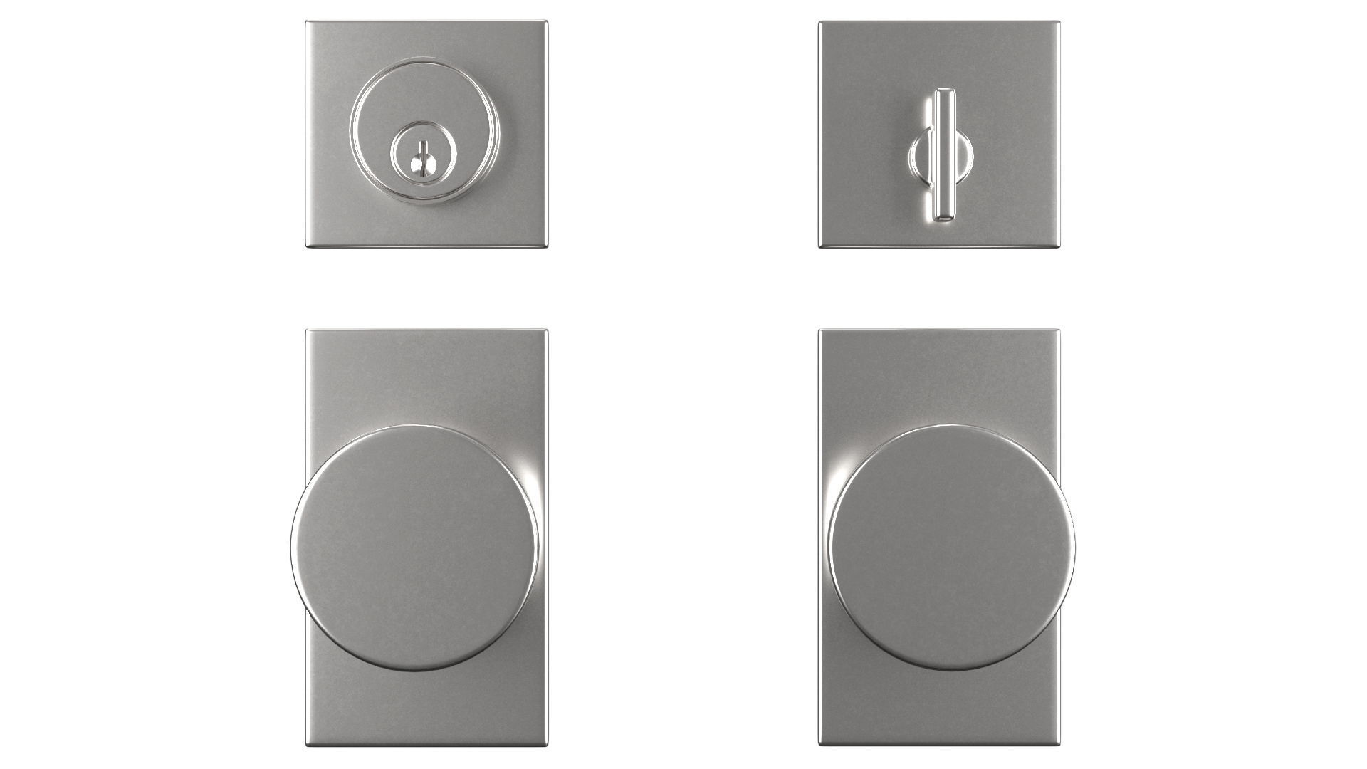 Tumalo Nickel Single Square Deadbolt 3D model_4