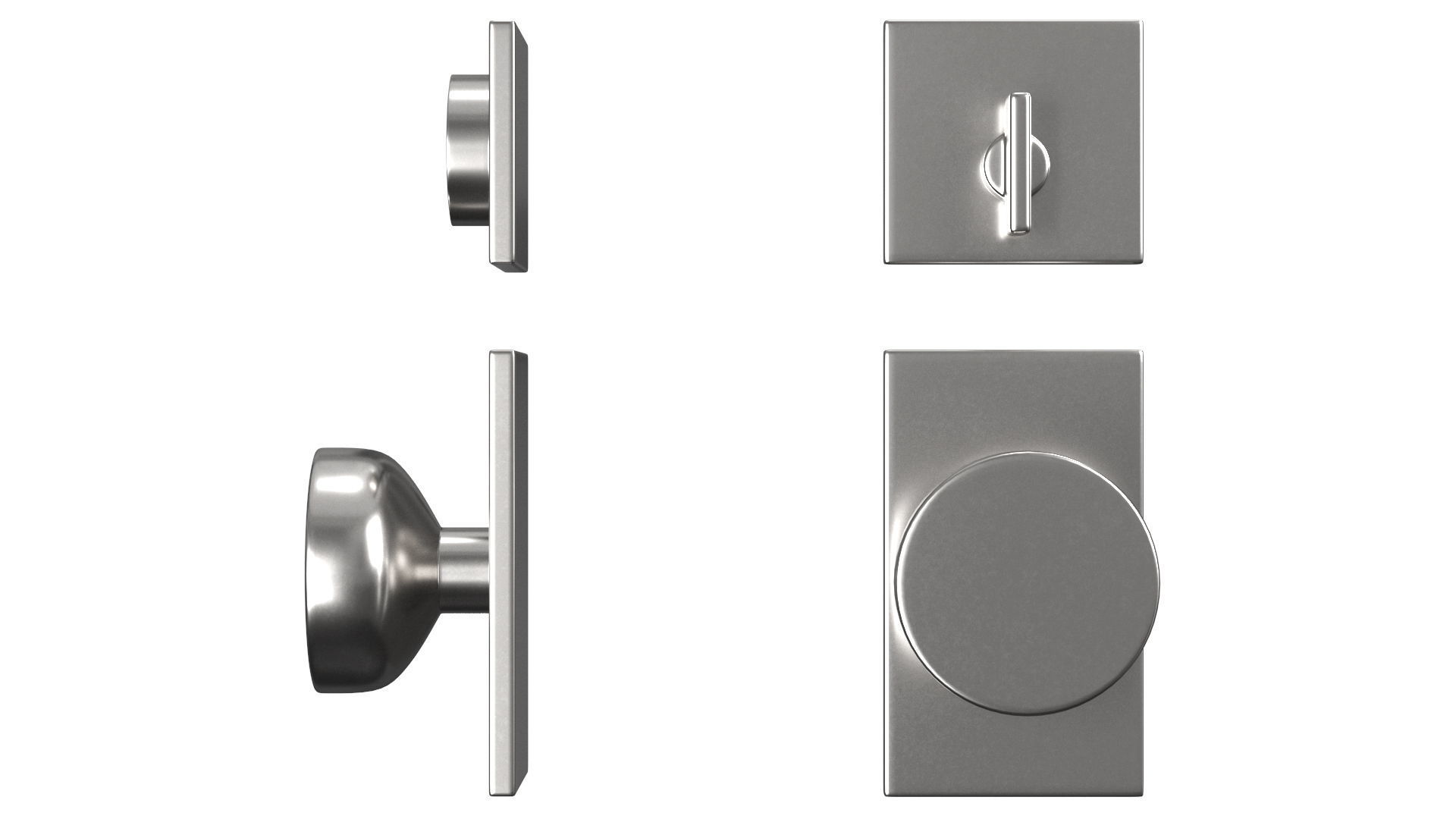 Tumalo Nickel Single Square Deadbolt 3D model_2