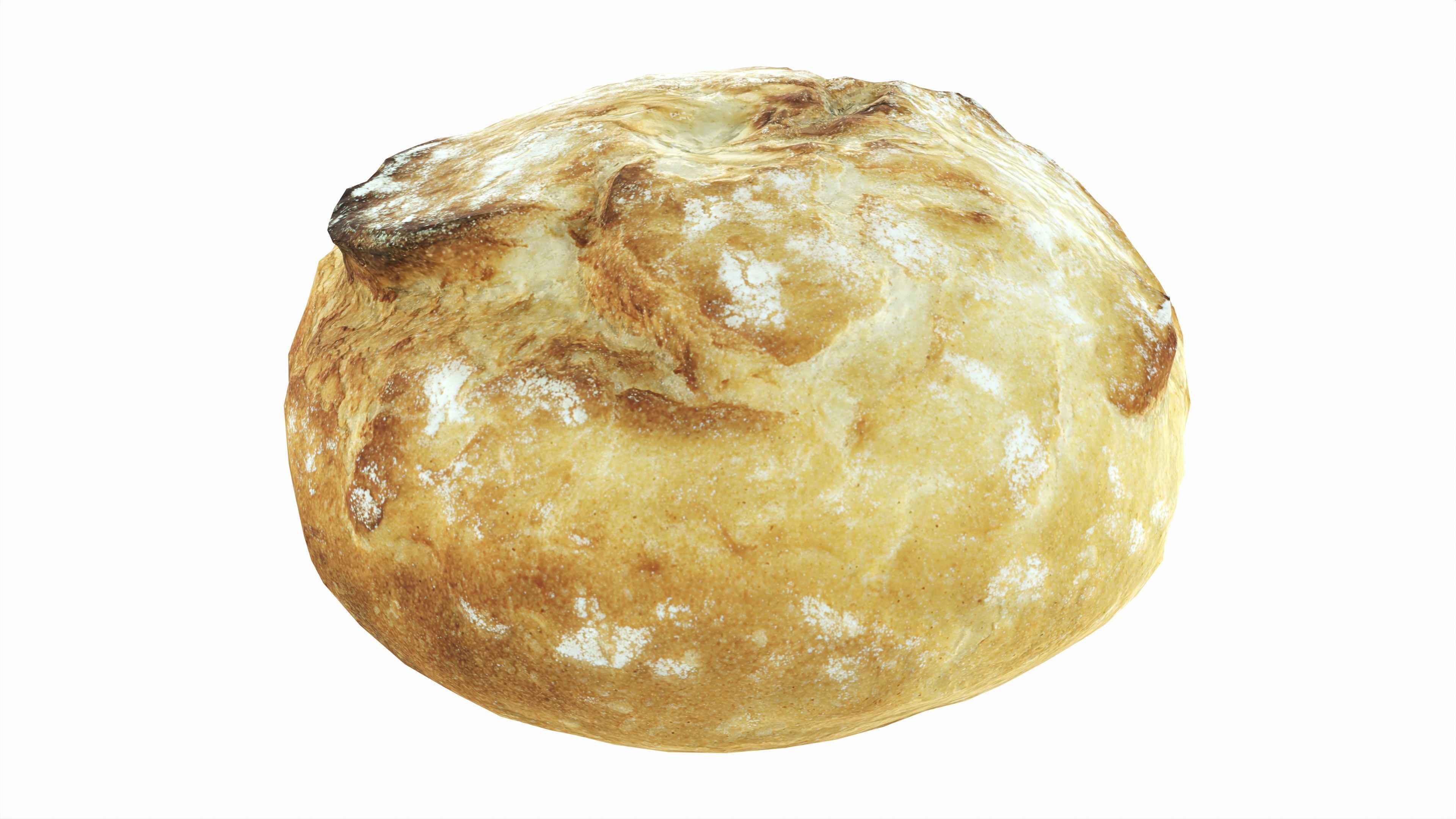 Breakfast bread round Low-poly 3D model_1