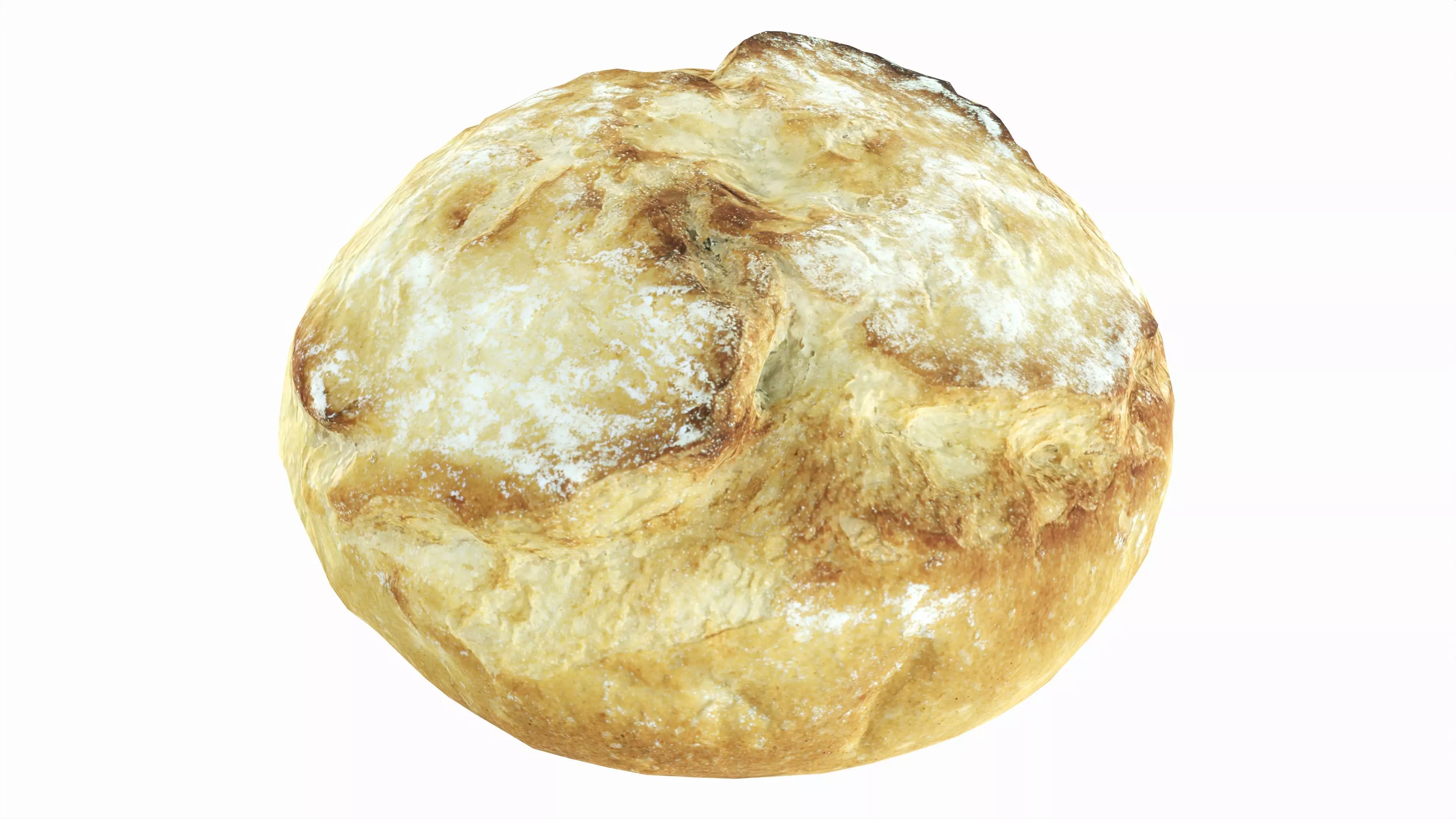 Breakfast bread round Low-poly 3D model_0