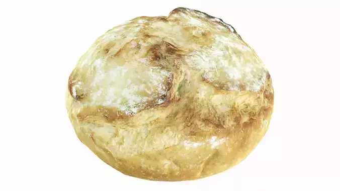 Breakfast bread round Low-poly 3D model