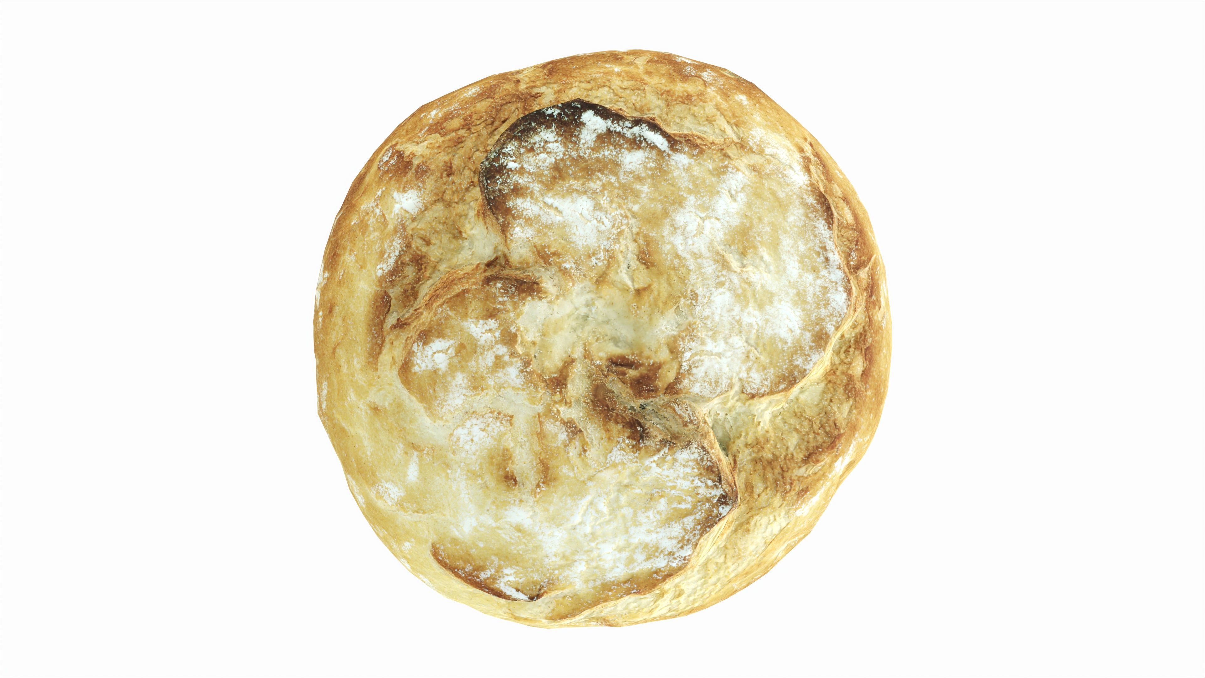 Breakfast bread round Low-poly 3D model_5