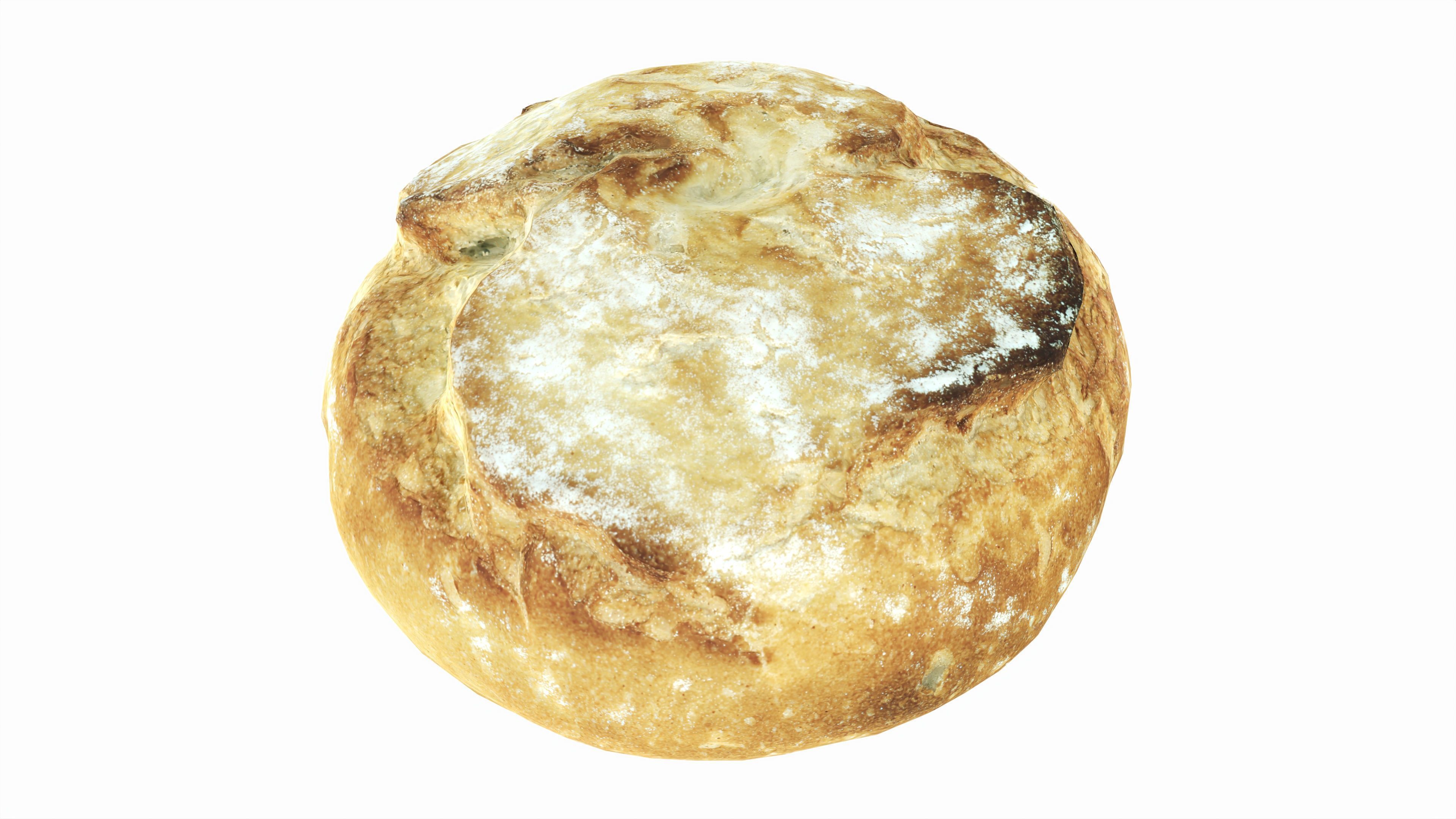 Breakfast bread round Low-poly 3D model_2