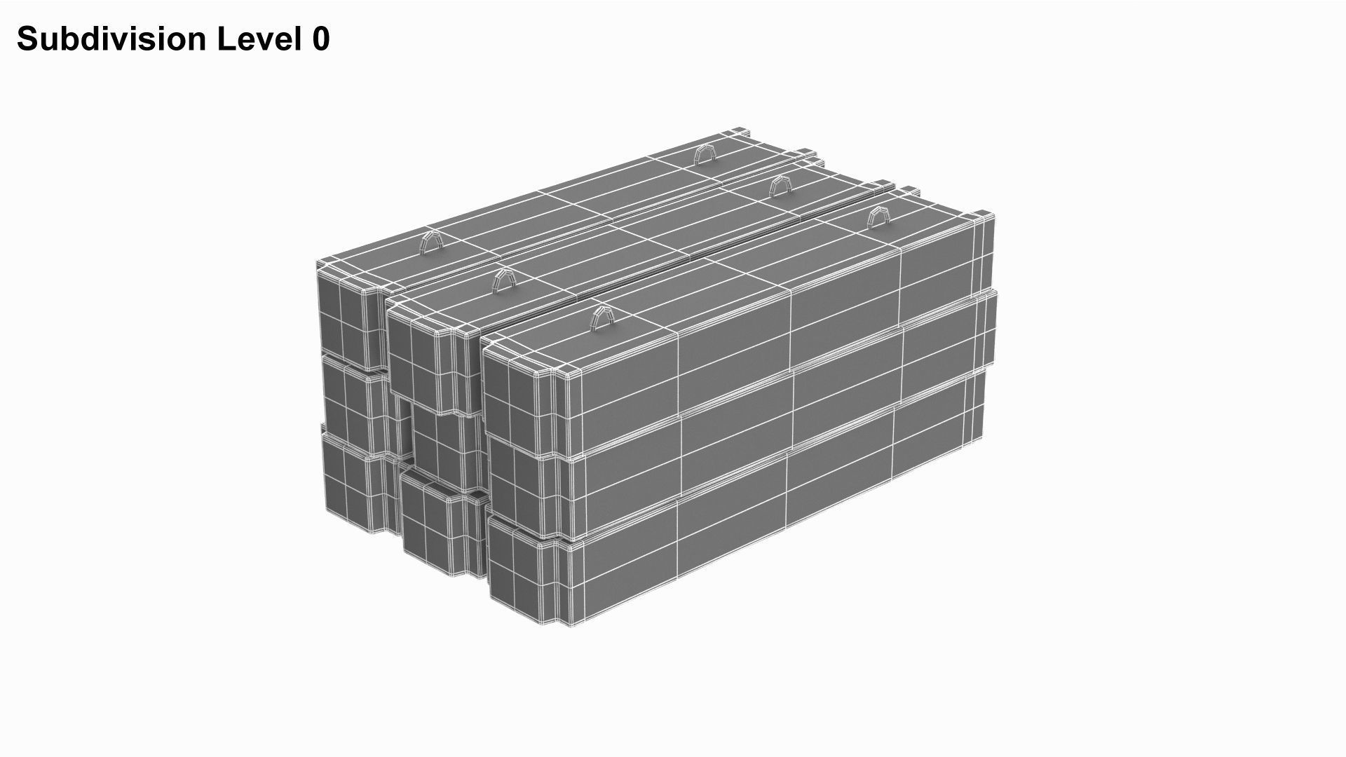Stacked Concrete Blocks 3D model_6
